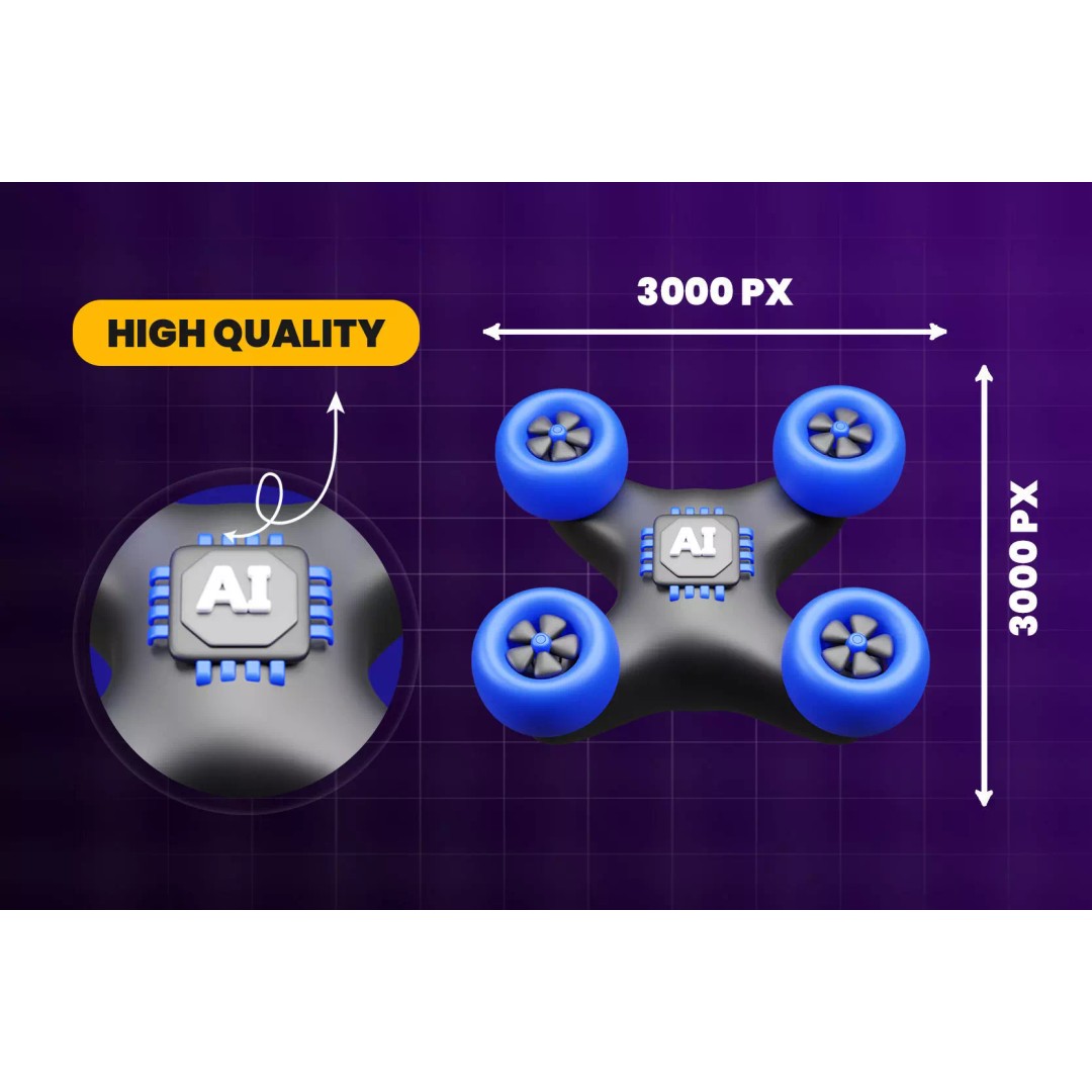 Artificial Intelligence 3D Icon Pack – High-Quality PBR Assets for Design - View 7