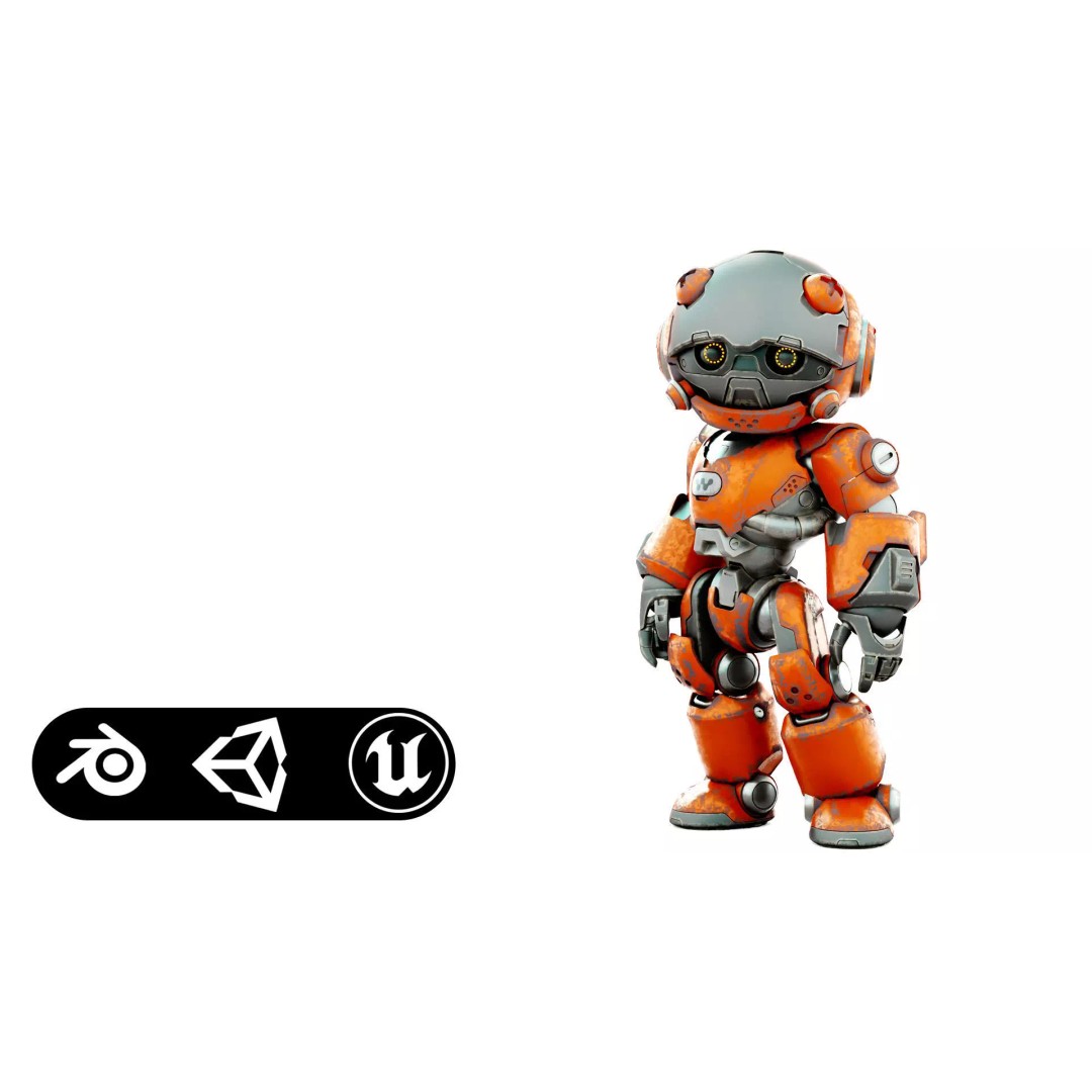 ROBO ZERO-C 3D Model – Rigged Sci-Fi Character for Animation - View 2