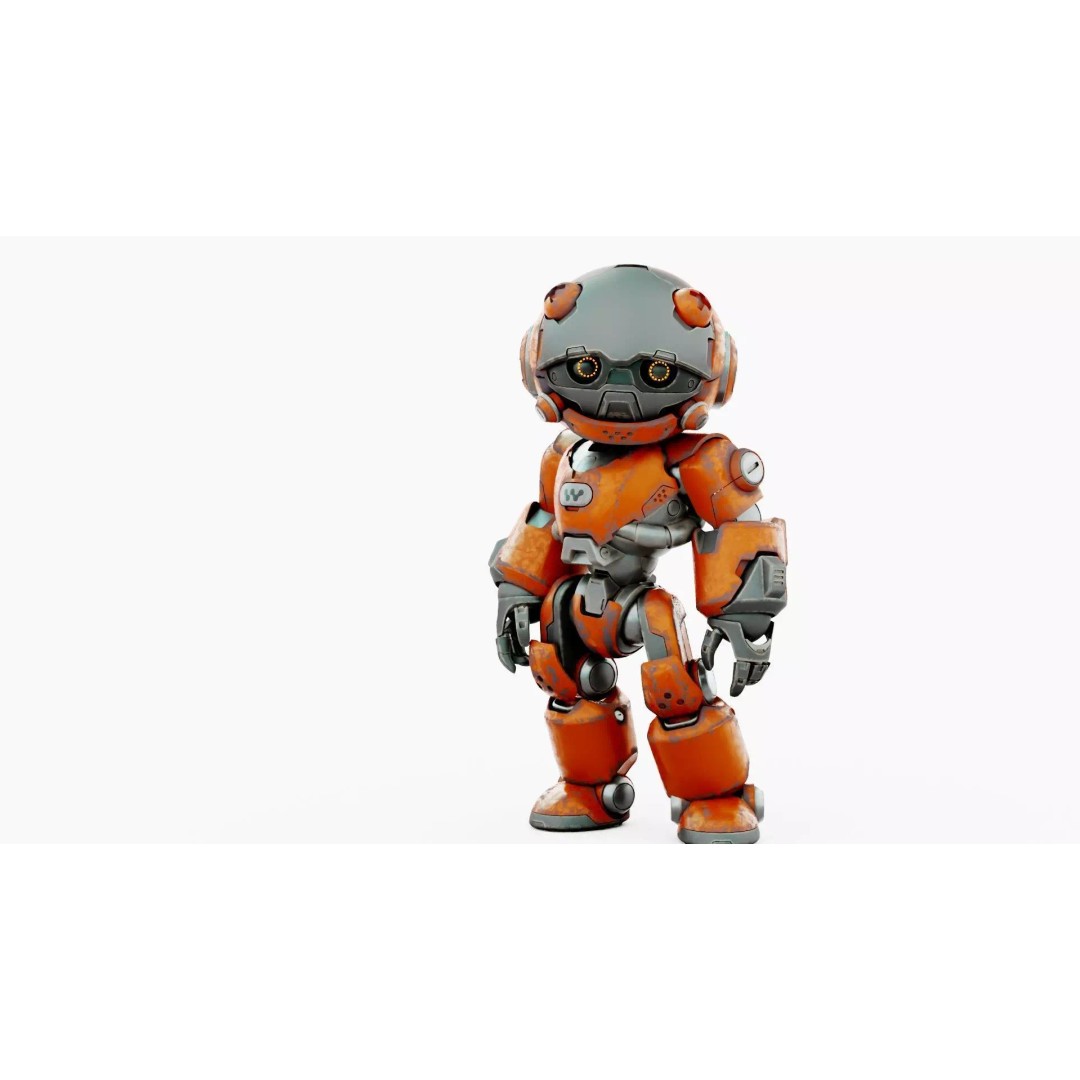 ROBO ZERO-C 3D Model – Rigged Sci-Fi Character for Animation - View 3