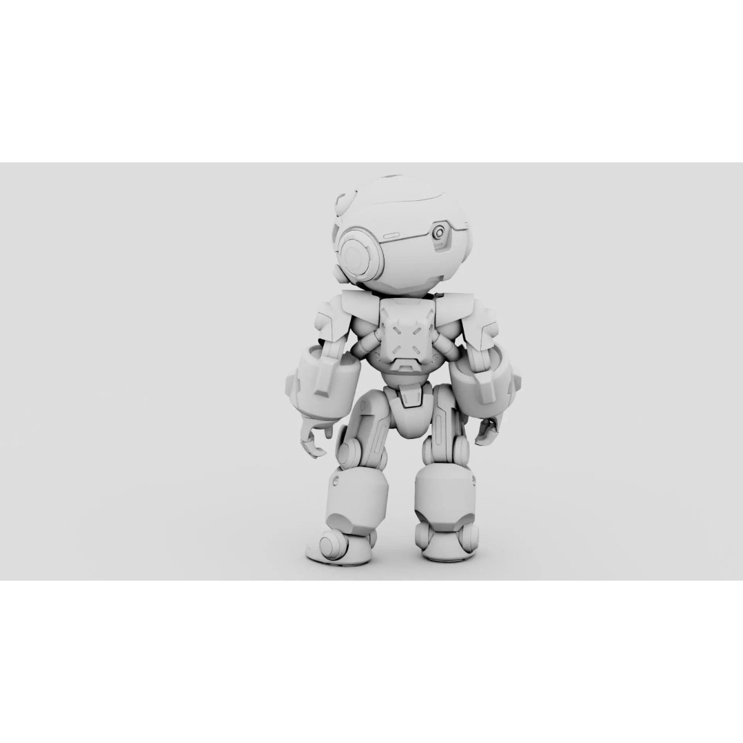 ROBO ZERO-C 3D Model – Rigged Sci-Fi Character for Animation - View 34