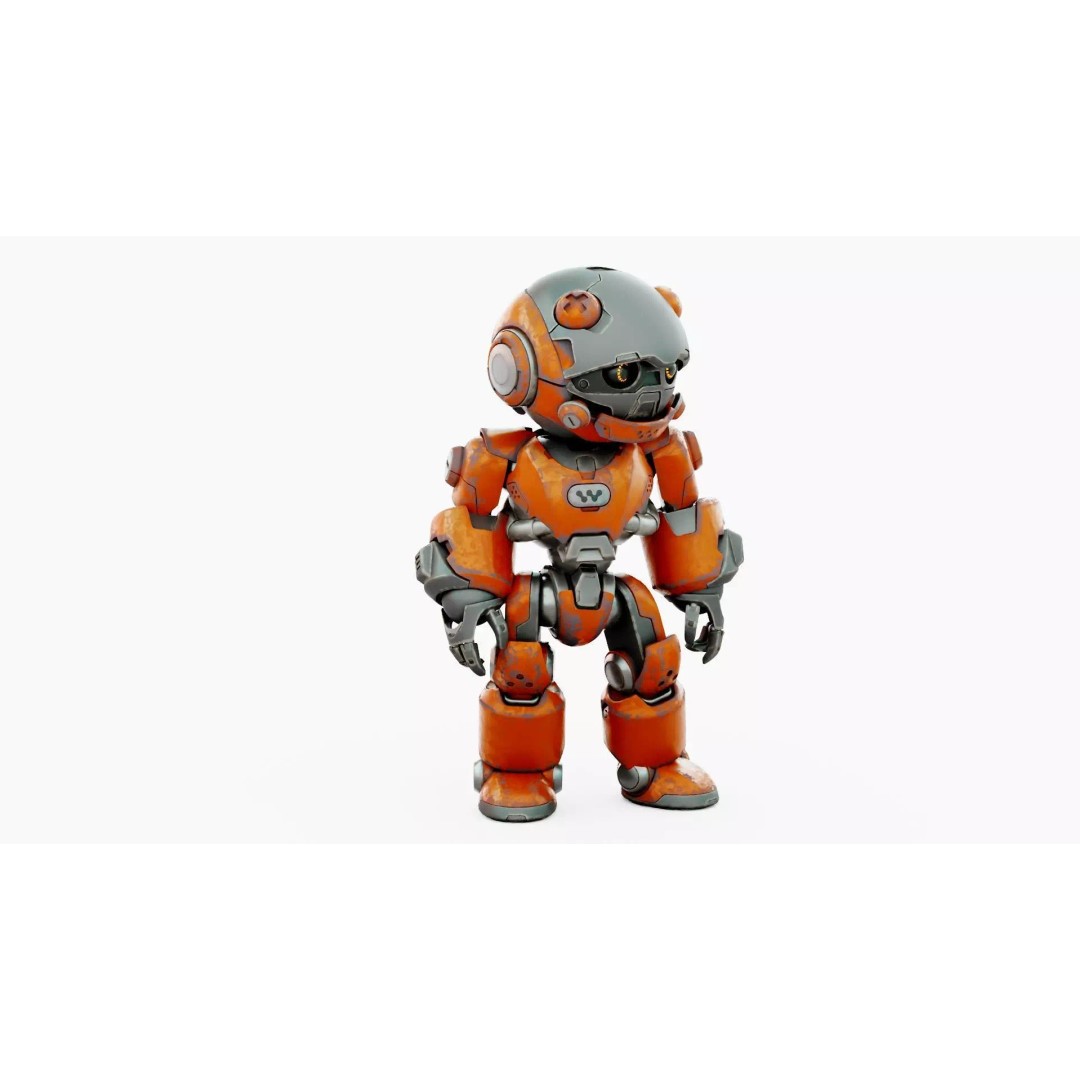 ROBO ZERO-C 3D Model – Rigged Sci-Fi Character for Animation - View 6