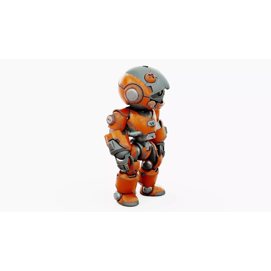 ROBO ZERO-C 3D Model – Rigged Sci-Fi Character for Animation - View 8