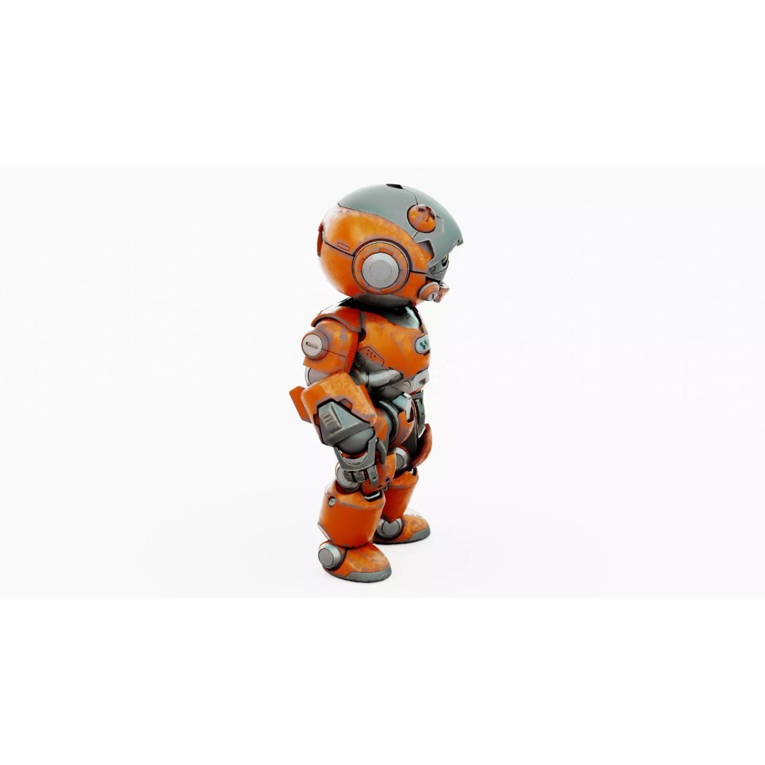 ROBO ZERO-C 3D Model – Rigged Sci-Fi Character for Animation - View 9
