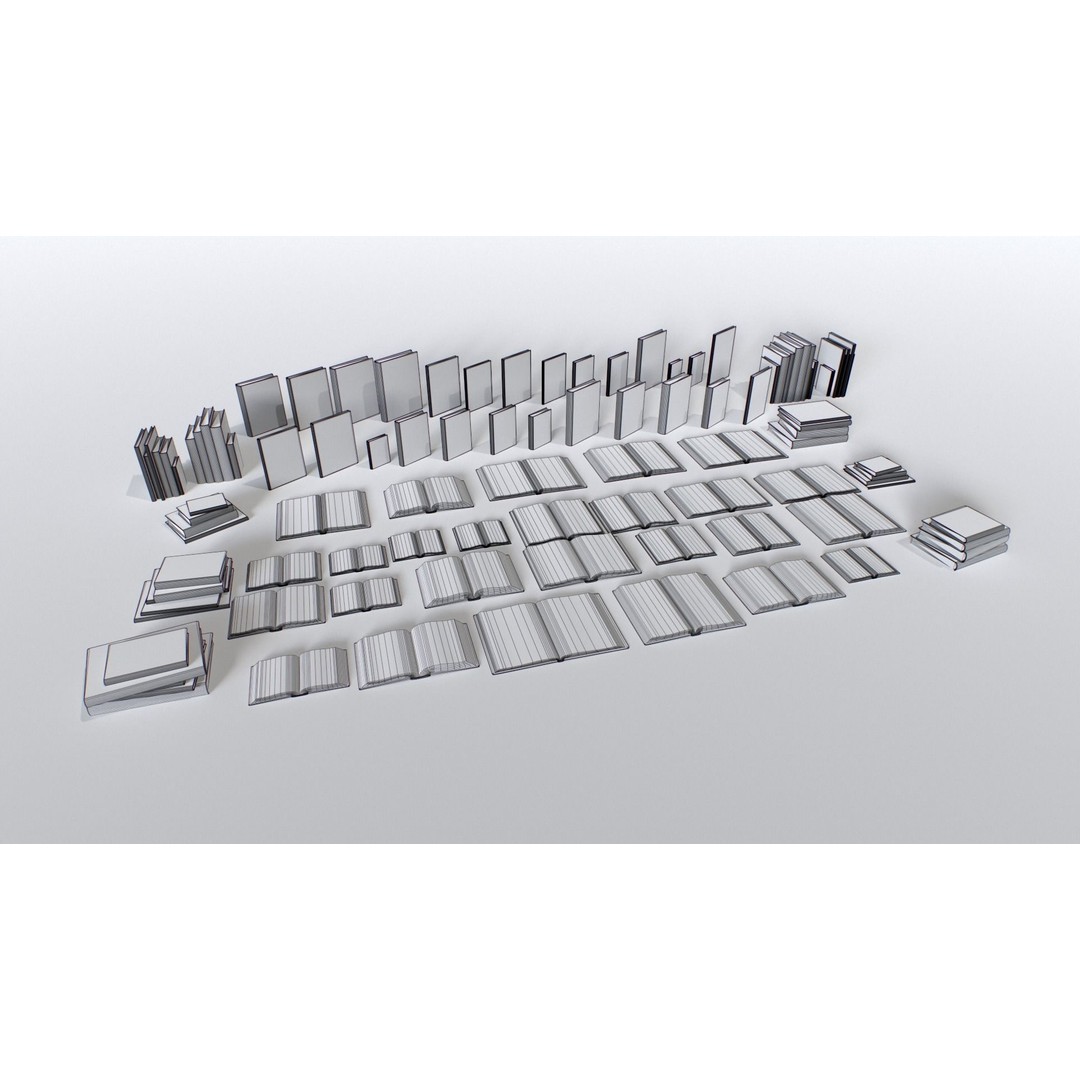 RPG Books 3D Model – Low Poly Game Asset with PBR Textures