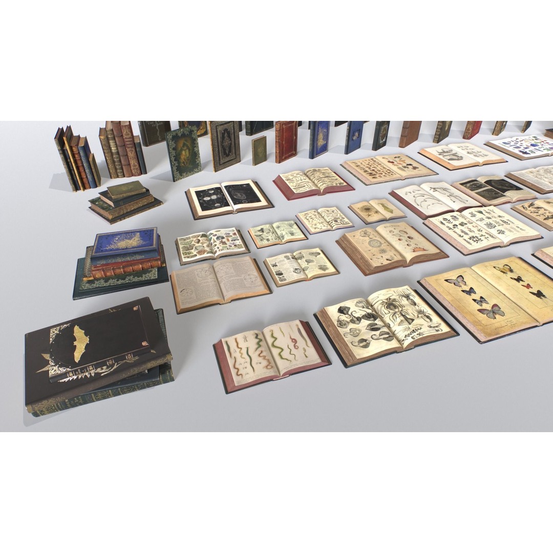 RPG Books 3D Model – Low Poly Game Asset with PBR Textures - View 3