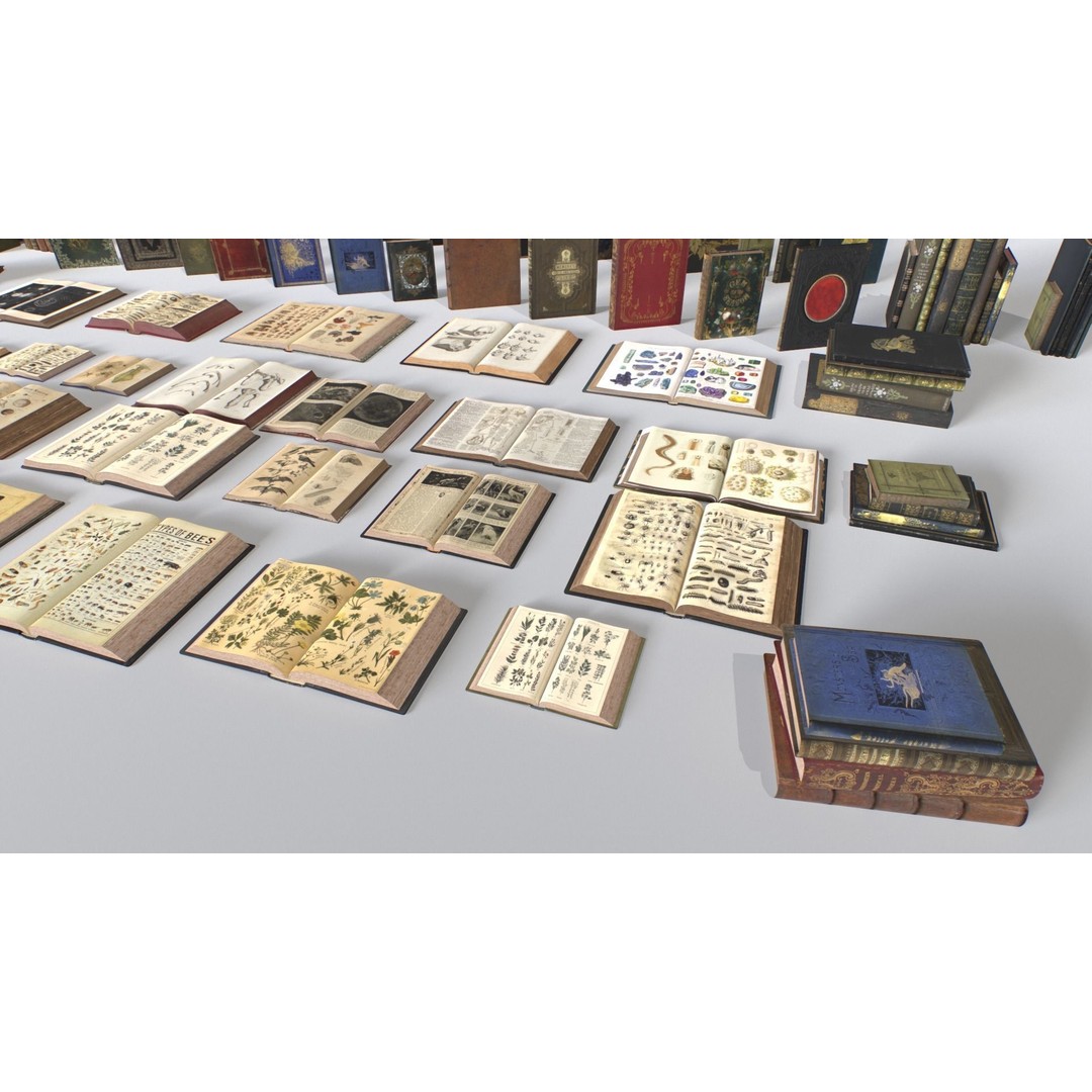 RPG Books 3D Model – Low Poly Game Asset with PBR Textures - View 5