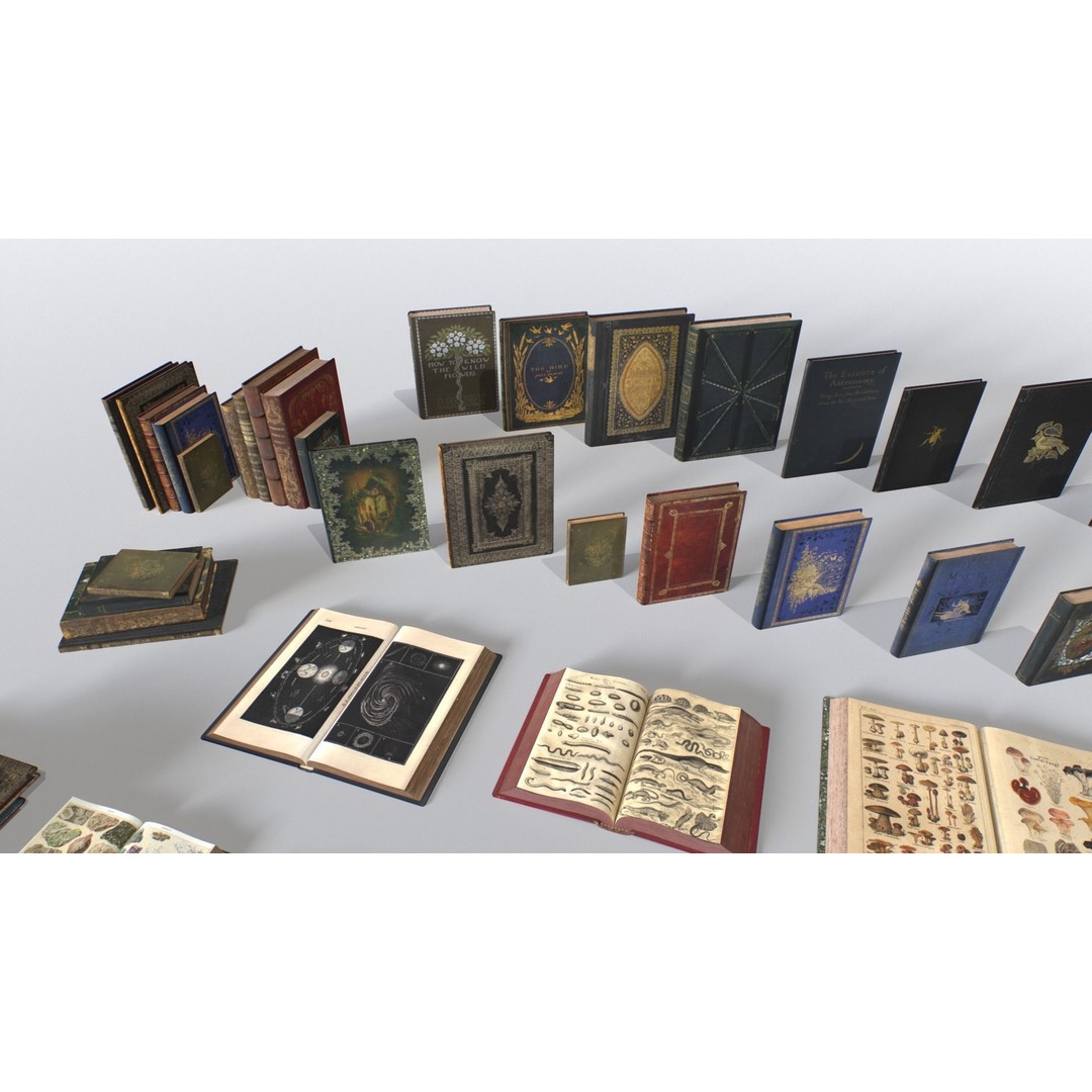 RPG Books 3D Model – Low Poly Game Asset with PBR Textures - View 8
