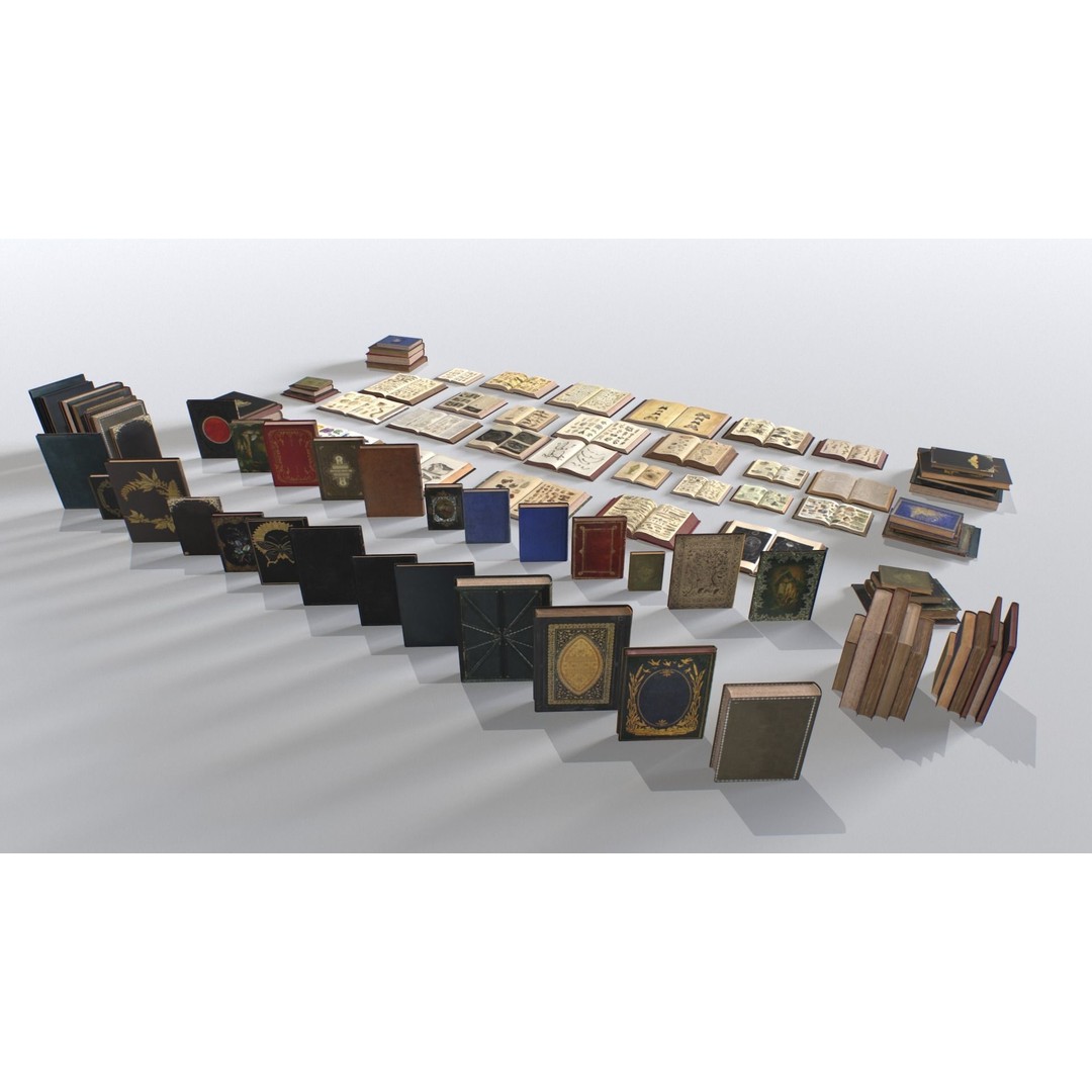 RPG Books 3D Model – Low Poly Game Asset with PBR Textures - View 9