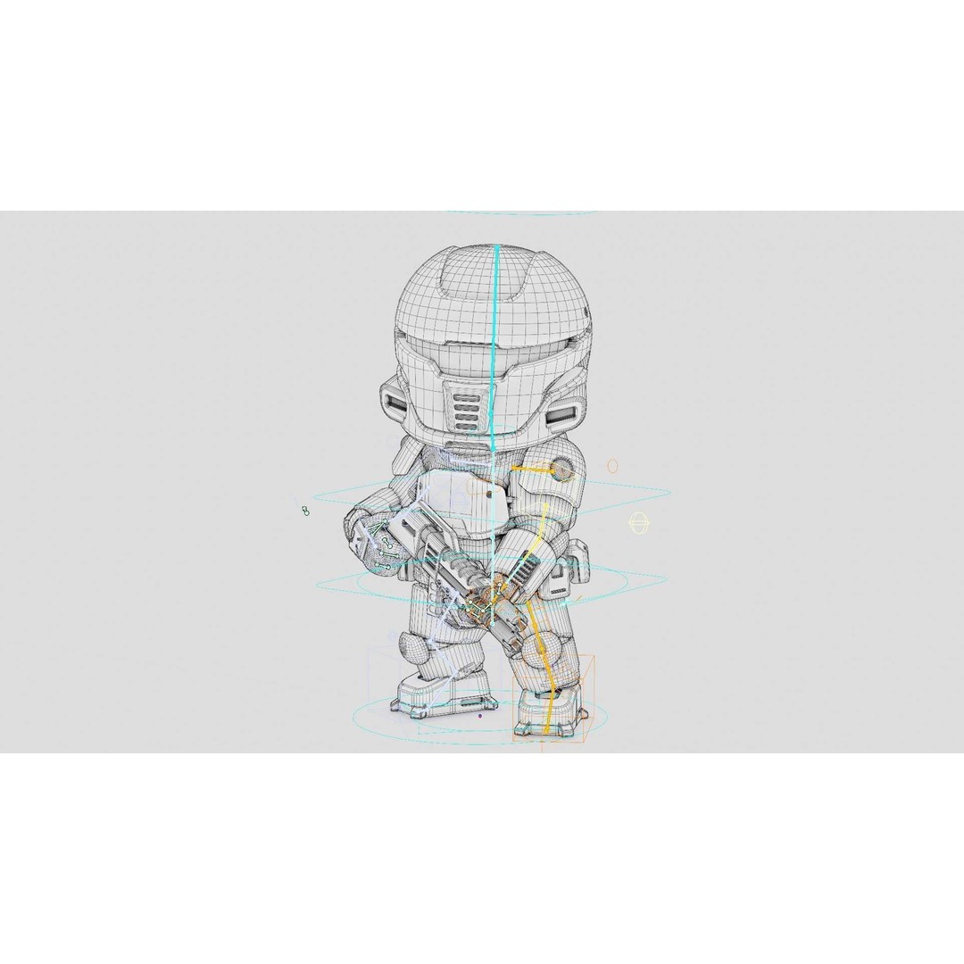 Toon Cyber Trooper-B 3D Model – Rigged Sci-Fi Character for Unity & Unreal Engine