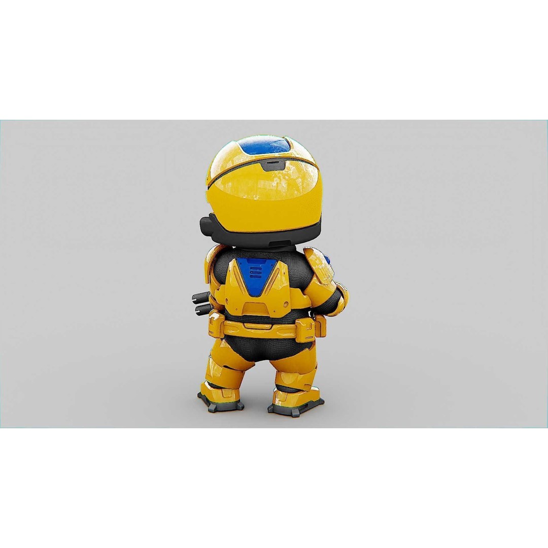 Toon Cyber Trooper-B 3D Model – Rigged Sci-Fi Character for Unity & Unreal Engine - View 11