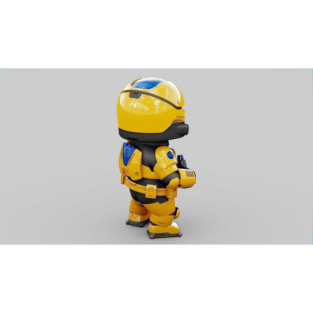 Toon Cyber Trooper-B 3D Model – Rigged Sci-Fi Character for Unity & Unreal Engine - View 12
