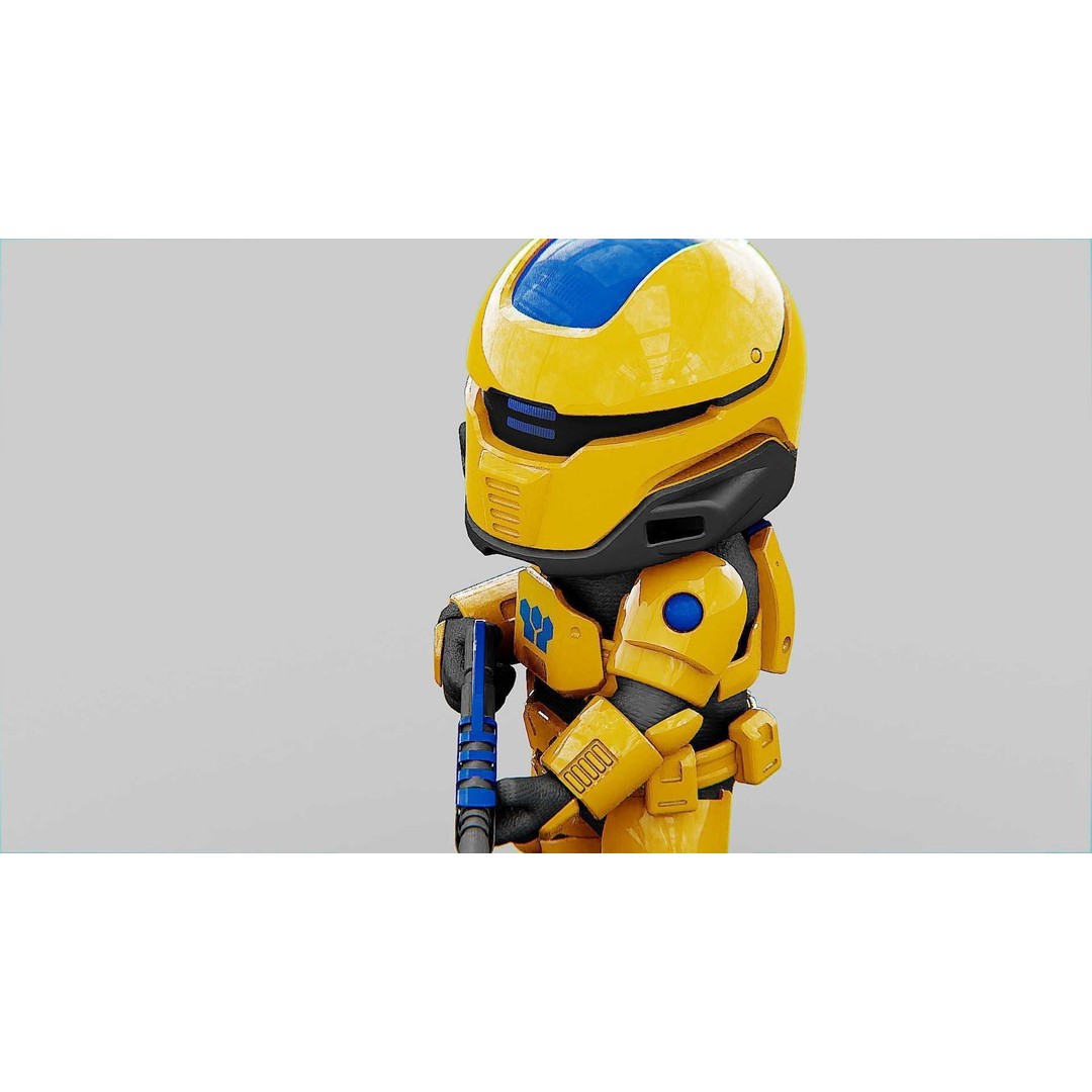 Toon Cyber Trooper-B 3D Model – Rigged Sci-Fi Character for Unity & Unreal Engine - View 17