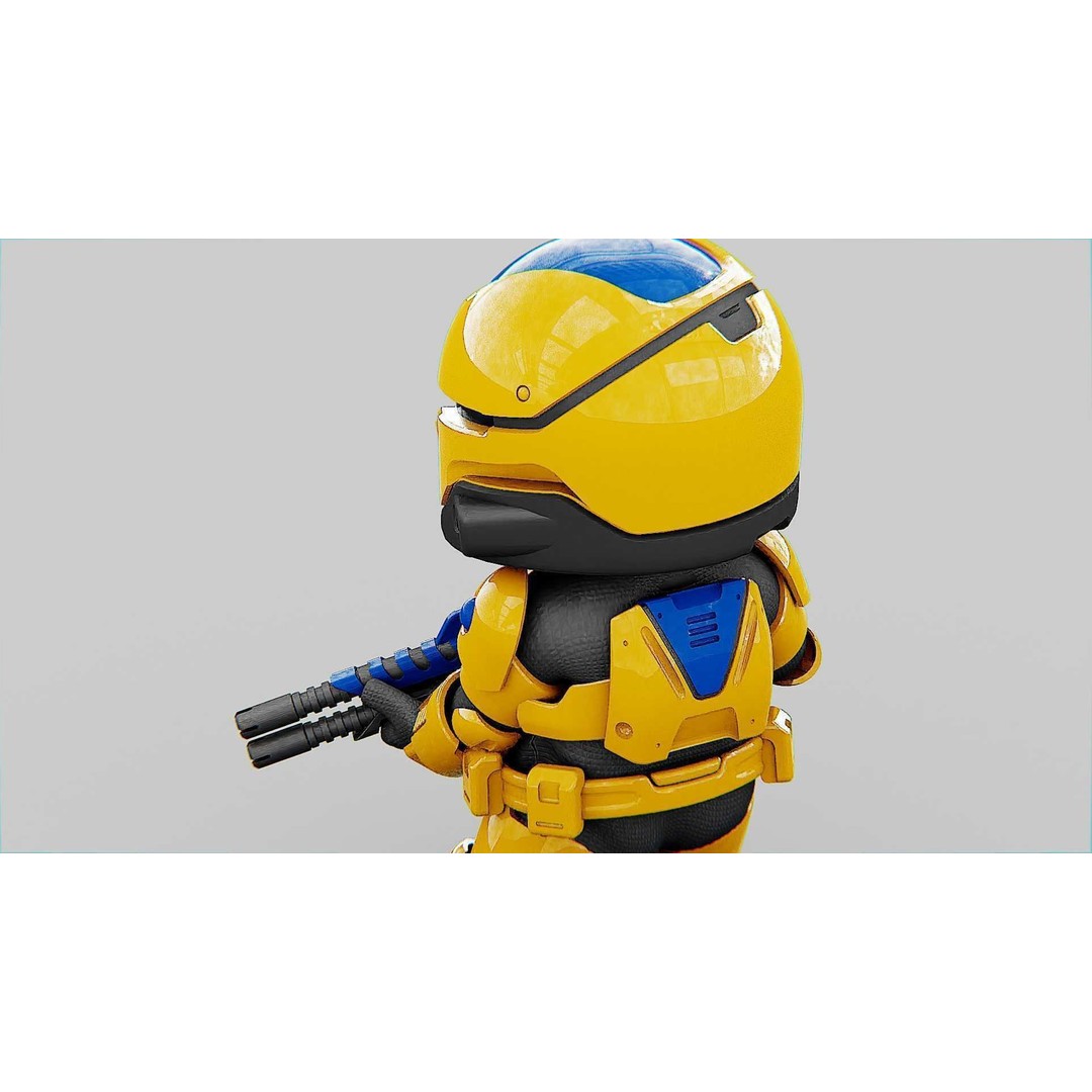 Toon Cyber Trooper-B 3D Model – Rigged Sci-Fi Character for Unity & Unreal Engine - View 18