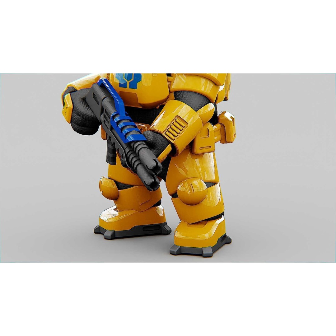 Toon Cyber Trooper-B 3D Model – Rigged Sci-Fi Character for Unity & Unreal Engine - View 21