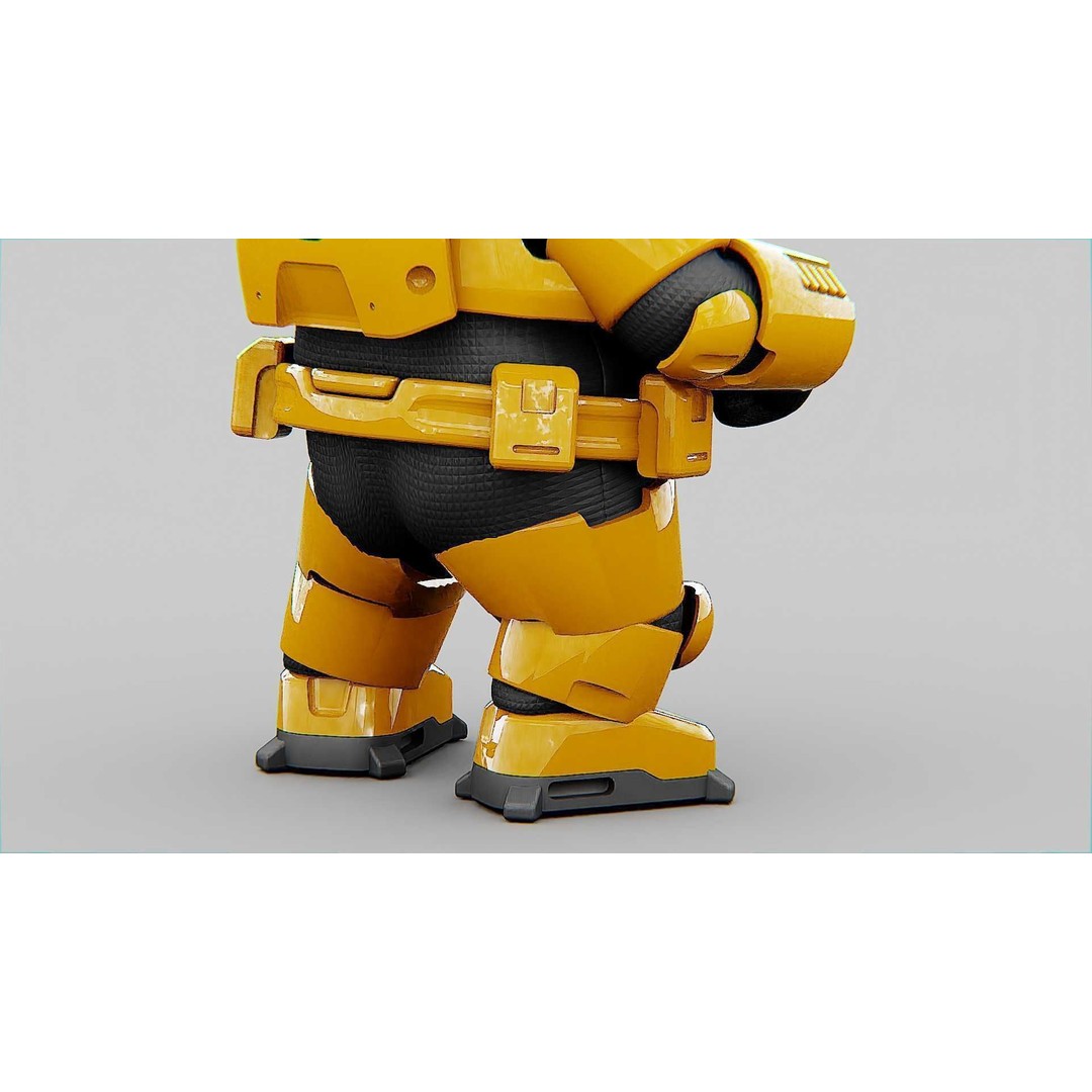 Toon Cyber Trooper-B 3D Model – Rigged Sci-Fi Character for Unity & Unreal Engine - View 22
