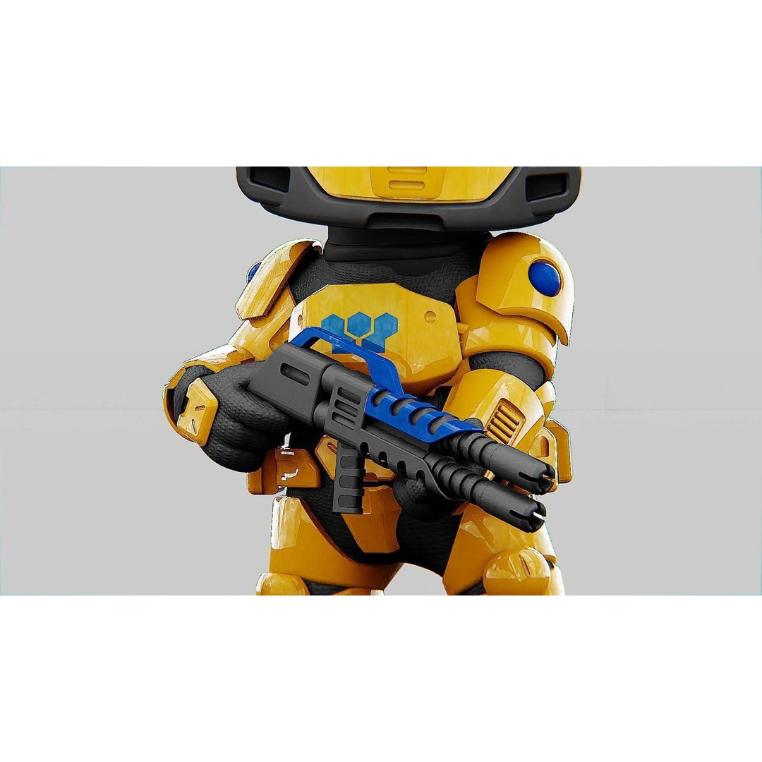 Toon Cyber Trooper-B 3D Model – Rigged Sci-Fi Character for Unity & Unreal Engine - View 23