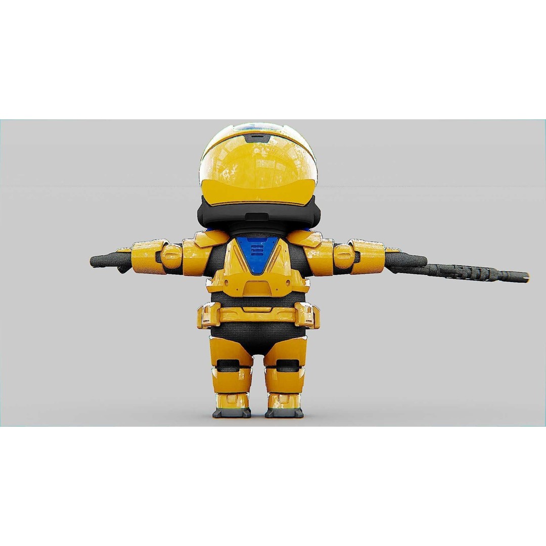 Toon Cyber Trooper-B 3D Model – Rigged Sci-Fi Character for Unity & Unreal Engine - View 25