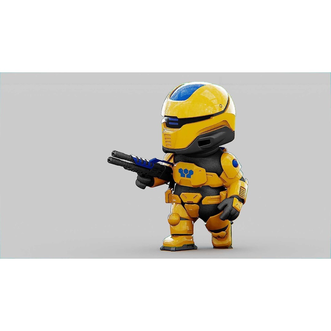 Toon Cyber Trooper-B 3D Model – Rigged Sci-Fi Character for Unity & Unreal Engine - View 26