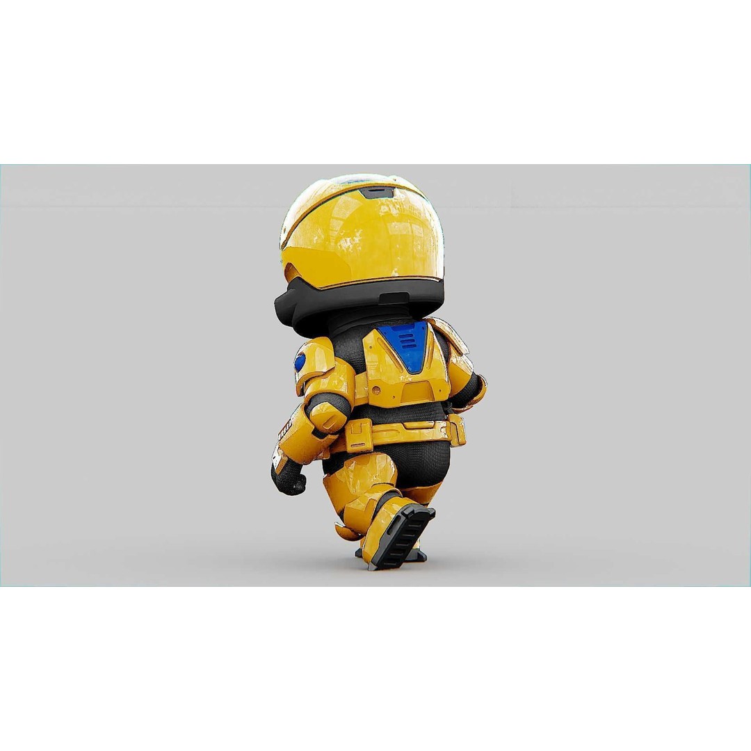 Toon Cyber Trooper-B 3D Model – Rigged Sci-Fi Character for Unity & Unreal Engine - View 27