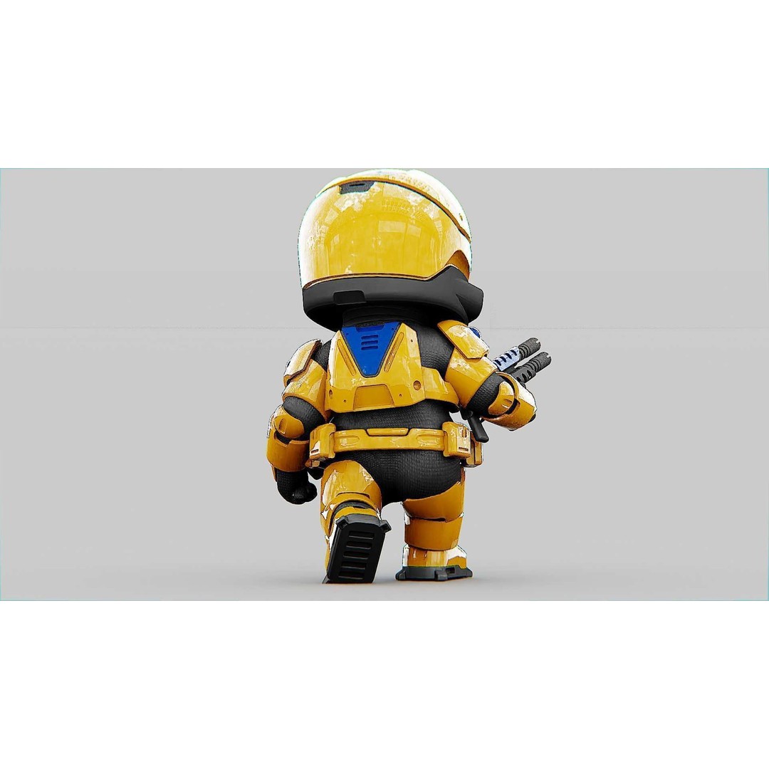 Toon Cyber Trooper-B 3D Model – Rigged Sci-Fi Character for Unity & Unreal Engine - View 31