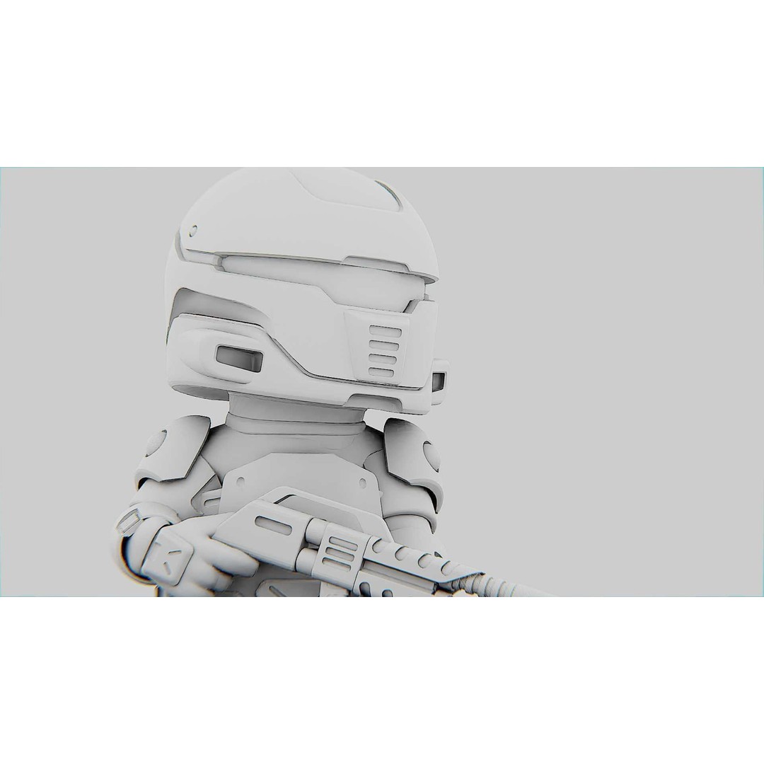 Toon Cyber Trooper-B 3D Model – Rigged Sci-Fi Character for Unity & Unreal Engine - View 35