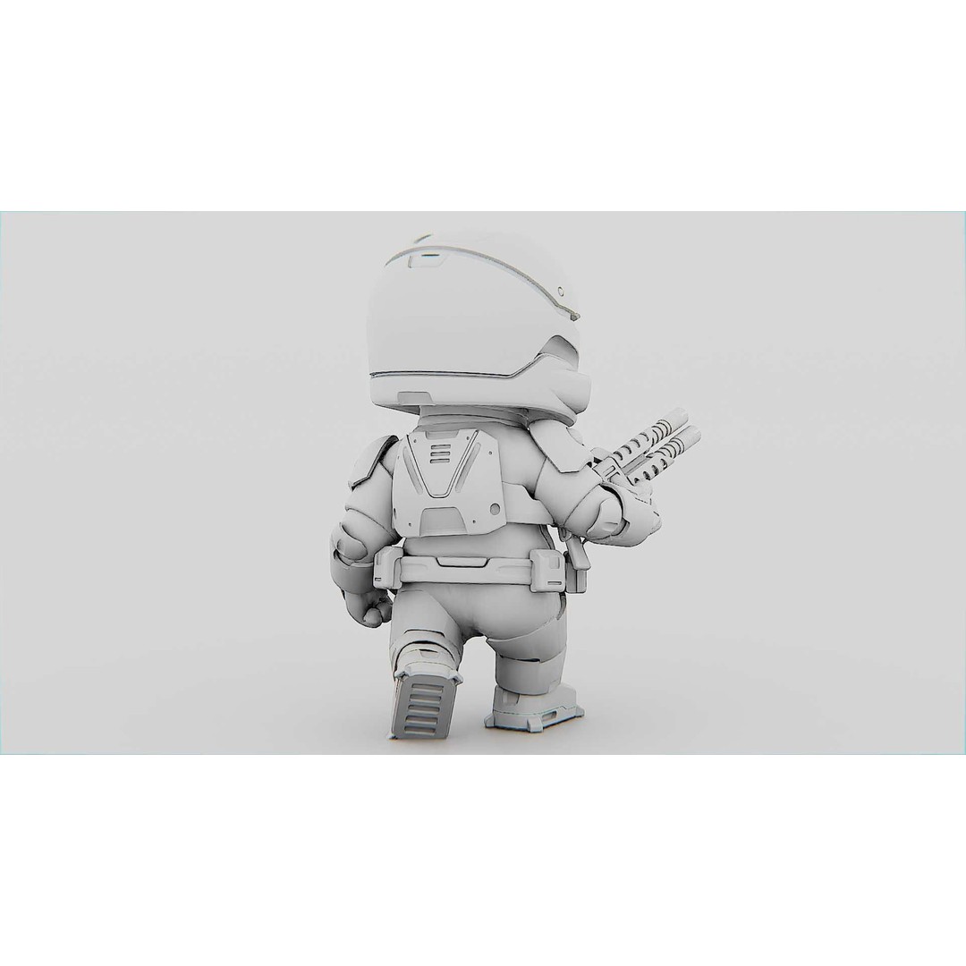 Toon Cyber Trooper-B 3D Model – Rigged Sci-Fi Character for Unity & Unreal Engine - View 37