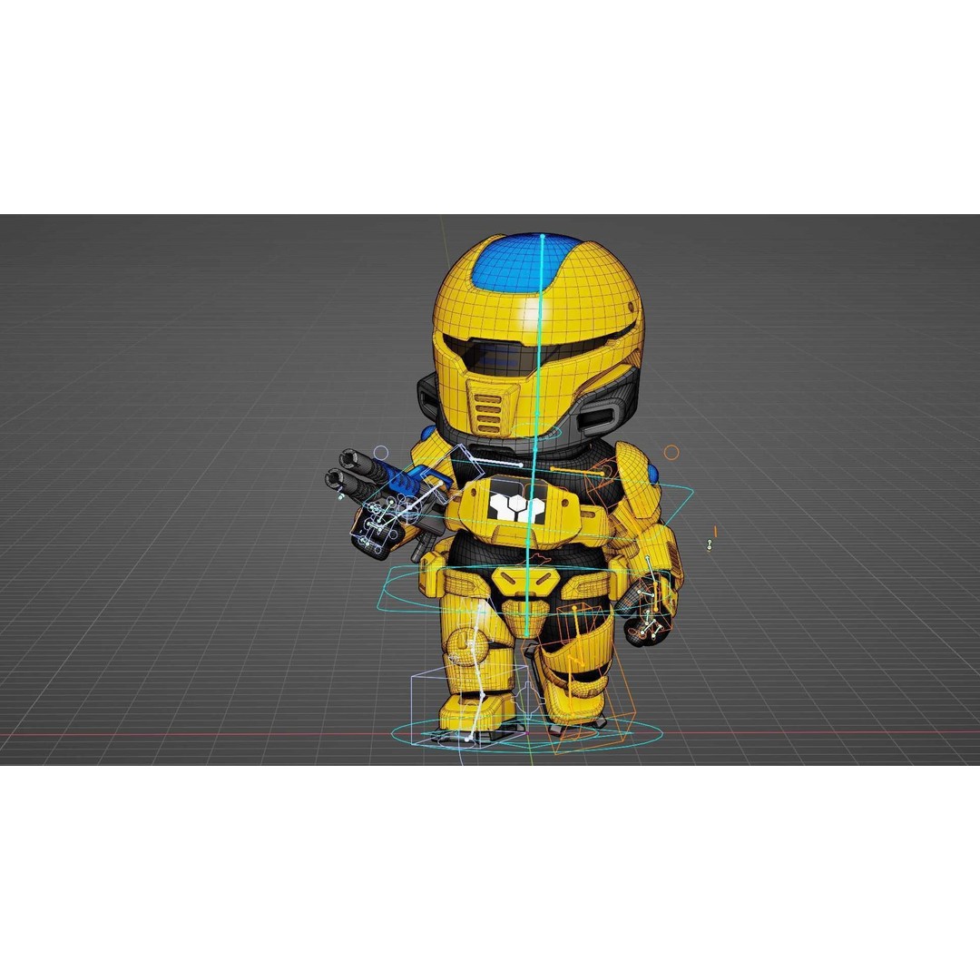 Toon Cyber Trooper-B 3D Model – Rigged Sci-Fi Character for Unity & Unreal Engine - View 38