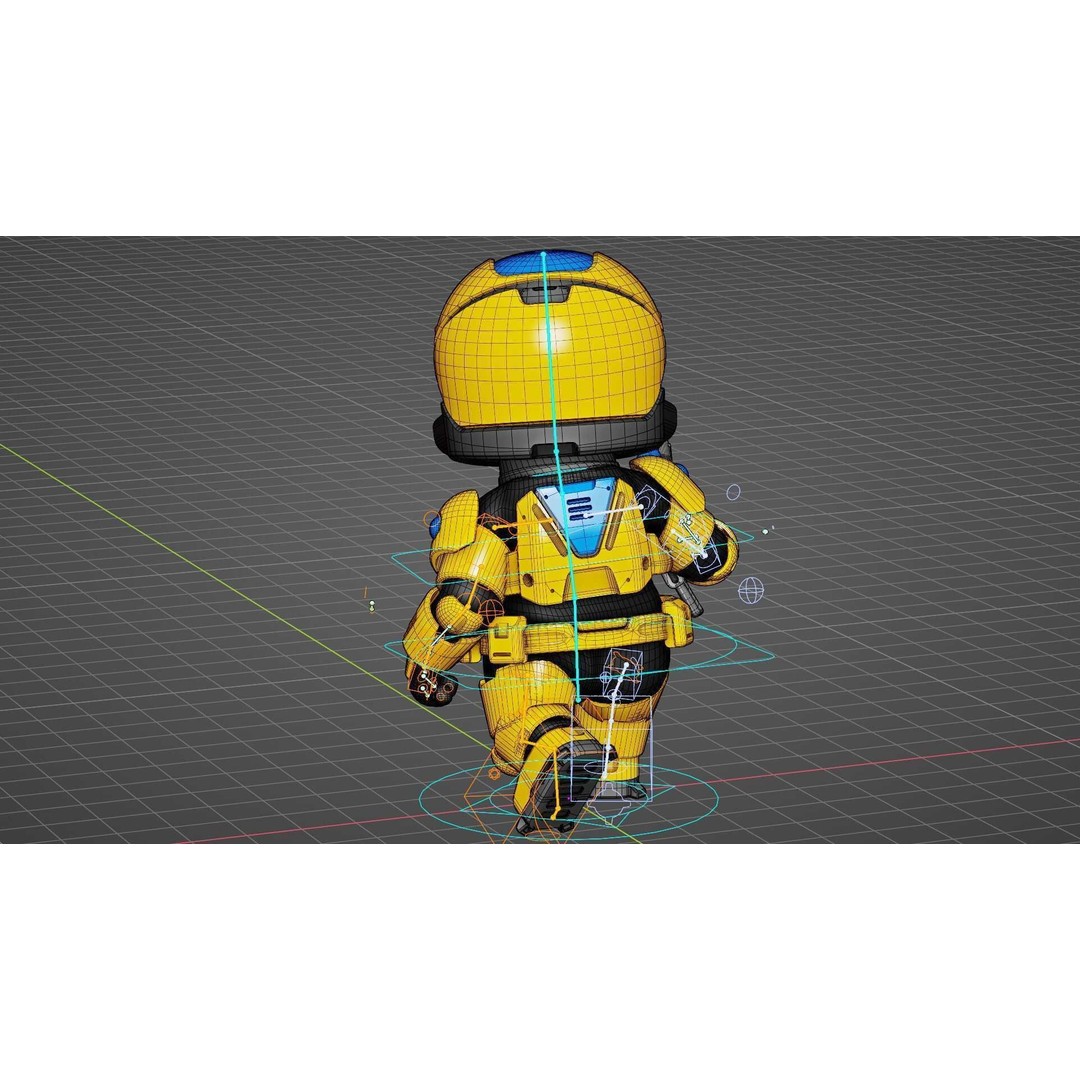 Toon Cyber Trooper-B 3D Model – Rigged Sci-Fi Character for Unity & Unreal Engine - View 39