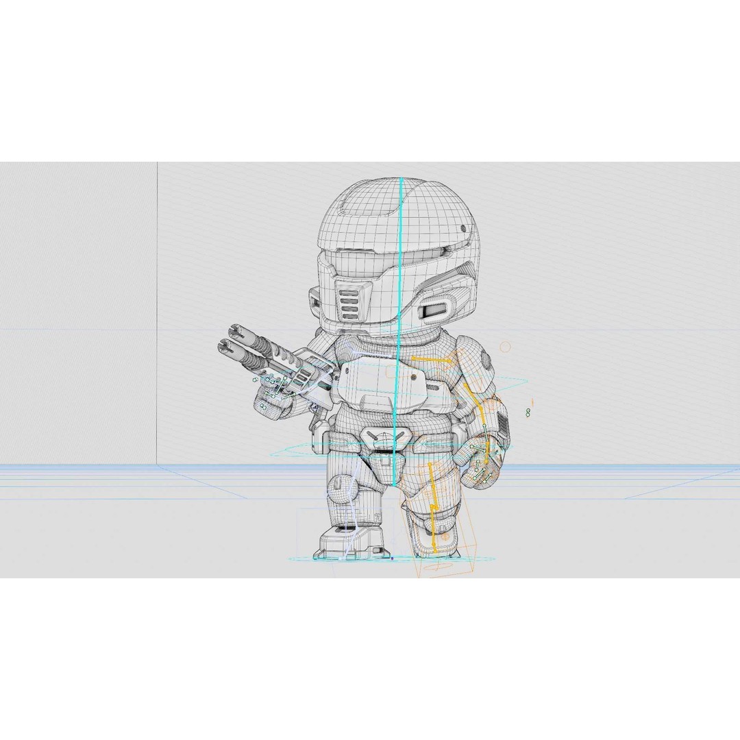 Toon Cyber Trooper-B 3D Model – Rigged Sci-Fi Character for Unity & Unreal Engine - View 41