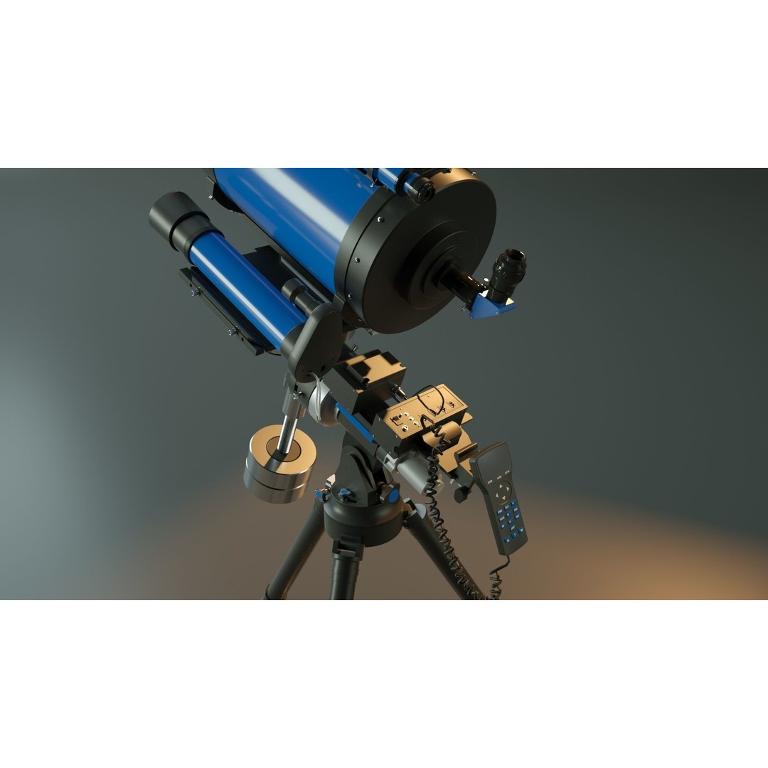 Telescope 3D Model – High Poly for Astronomy and Space Visuals - View 8