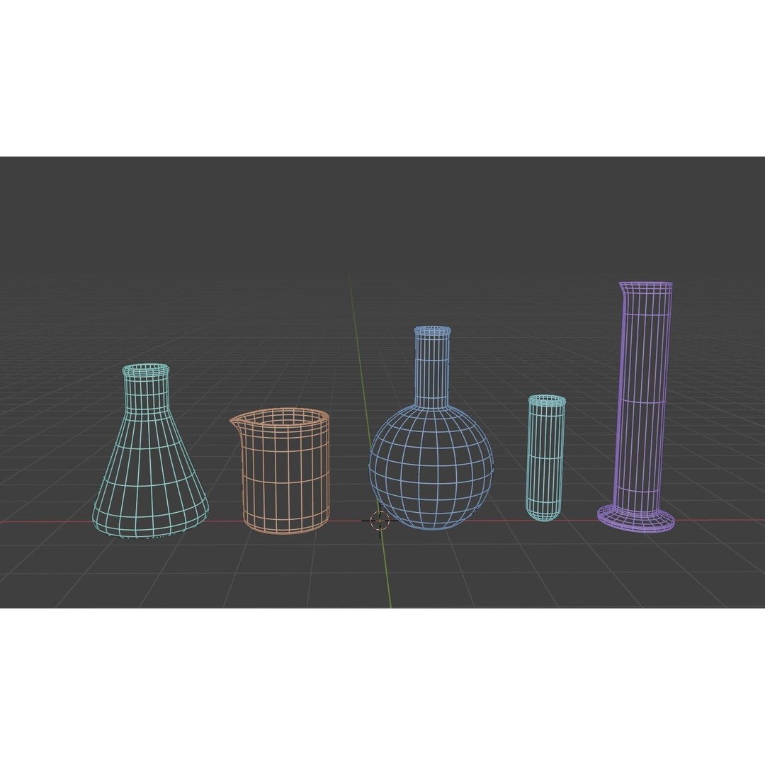 Chemical Elements 3D Model – Low Poly Laboratory Equipment, Blender - View 15