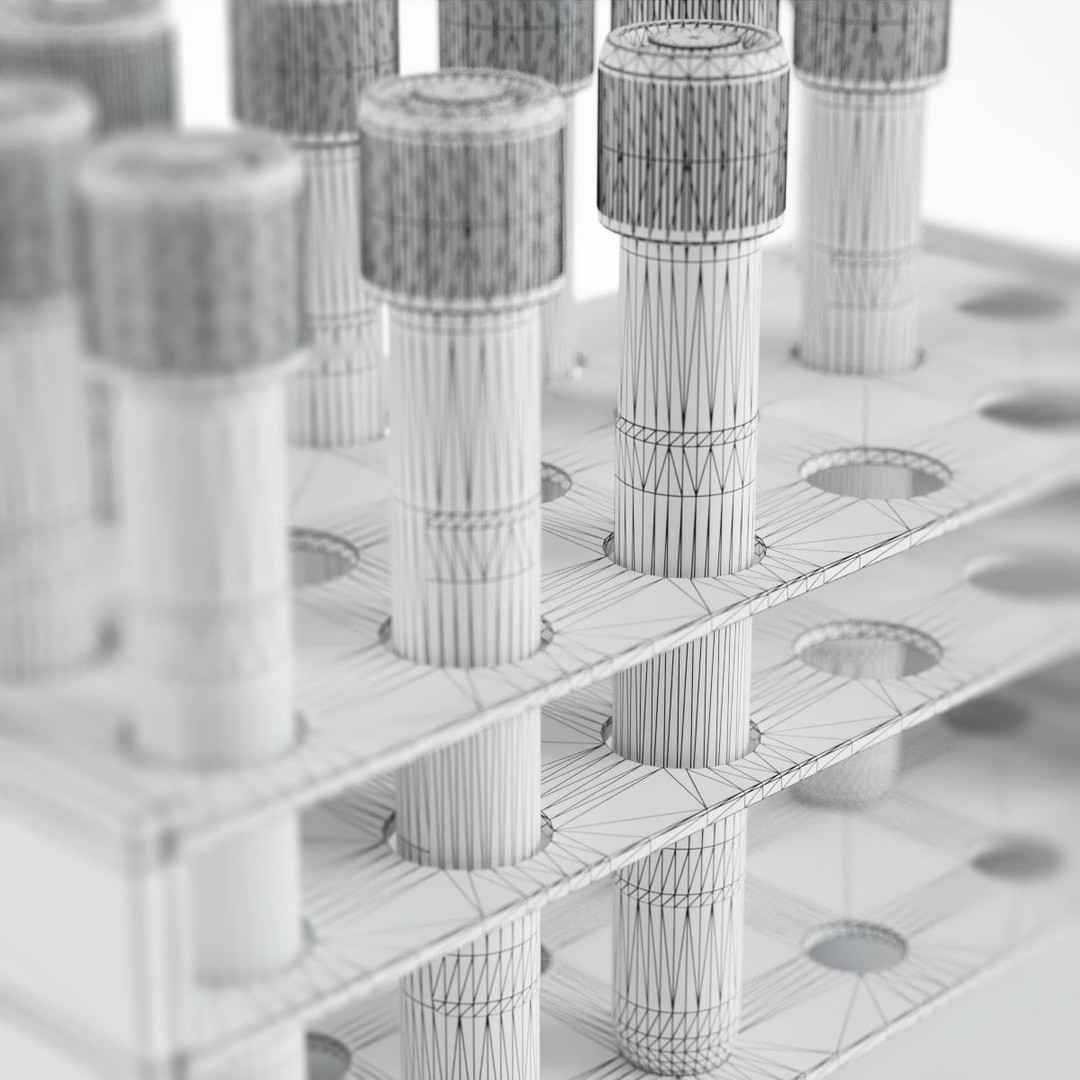 Covid-19 Test Tube Rack 3D Model – Low Poly PBR Lab Asset, FBX