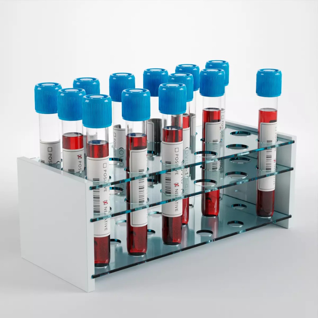 Covid-19 Test Tube Rack 3D Model – Low Poly PBR Lab Asset, FBX - View 2