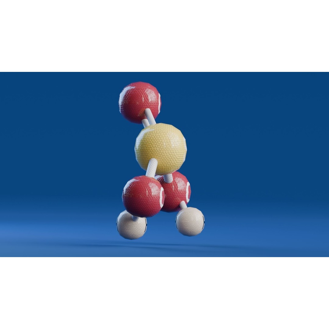 Sulfurous Acid 3D Model – Low Poly Animated Science Asset, FBX - View 4