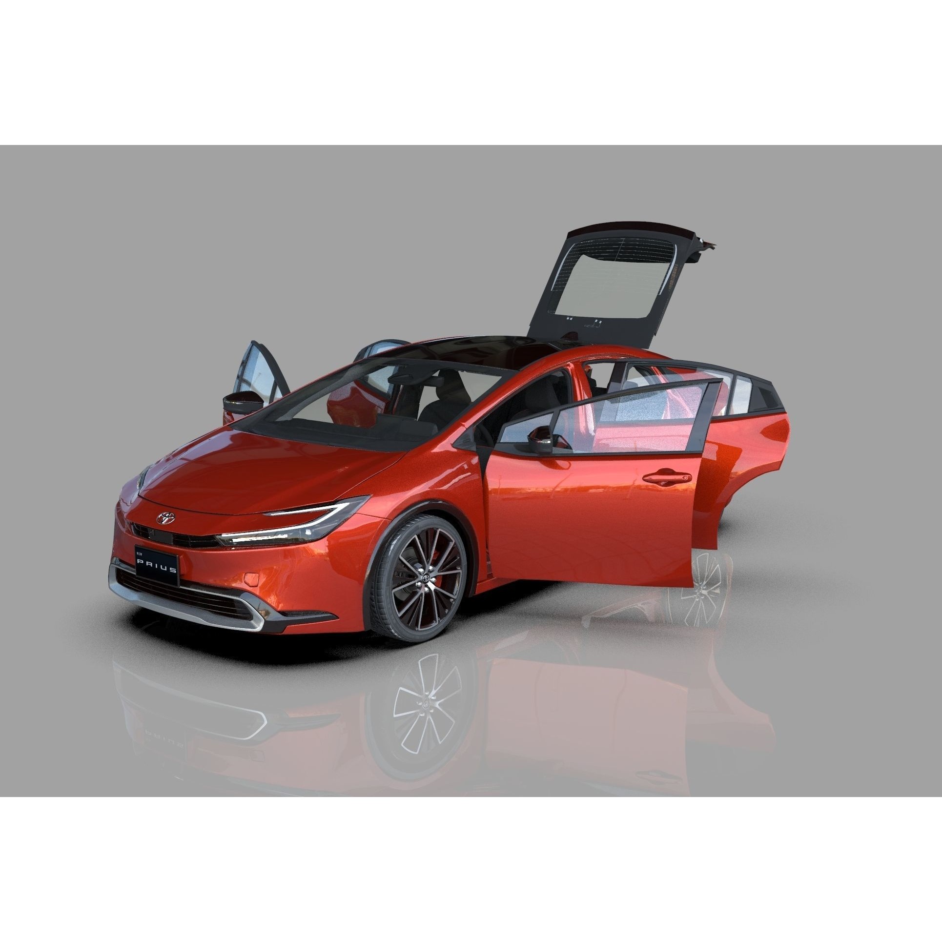 Toyota Prius 2023 - High-Poly Interior 3D Model - View 13
