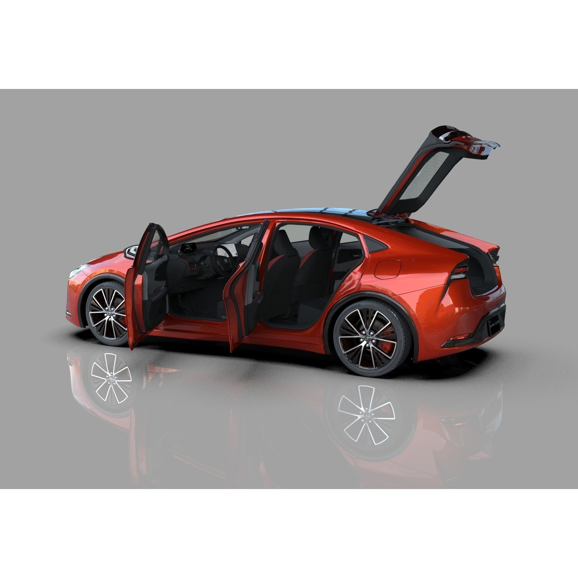 Toyota Prius 2023 - High-Poly Interior 3D Model - View 14
