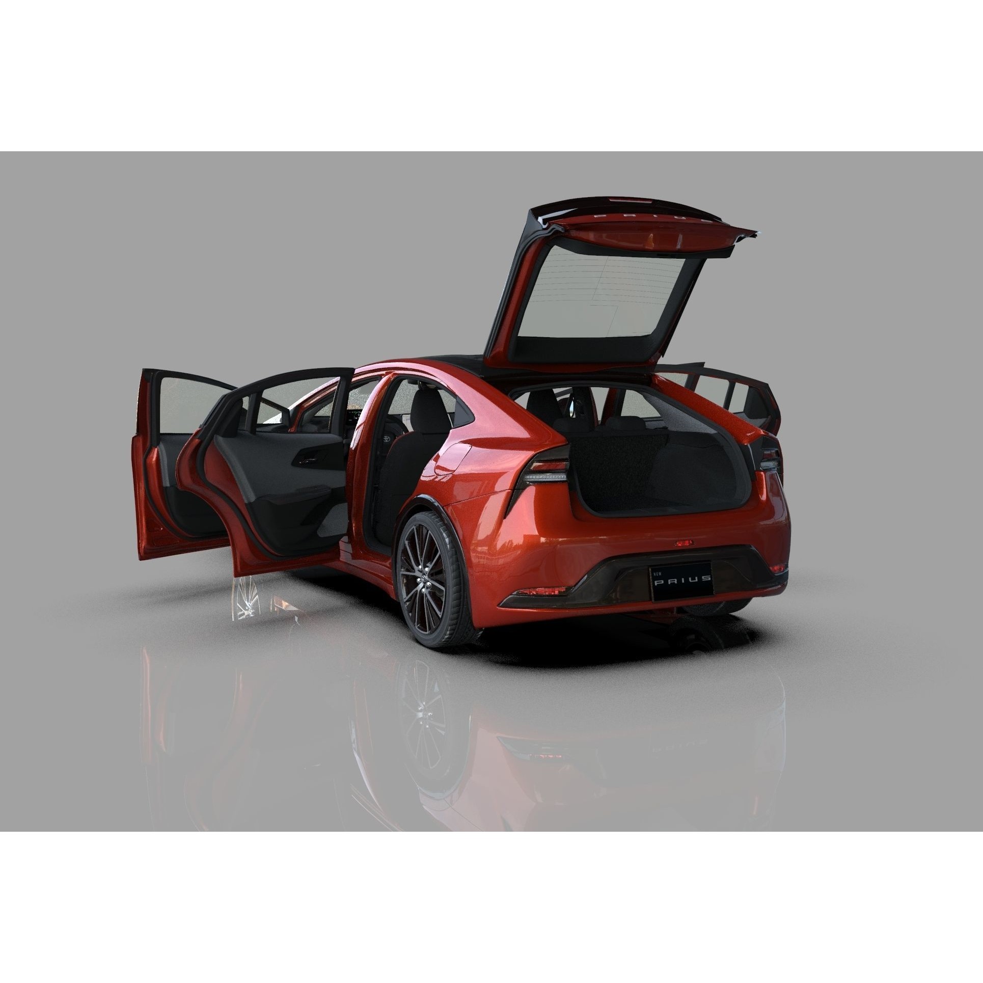 Toyota Prius 2023 - High-Poly Interior 3D Model - View 15