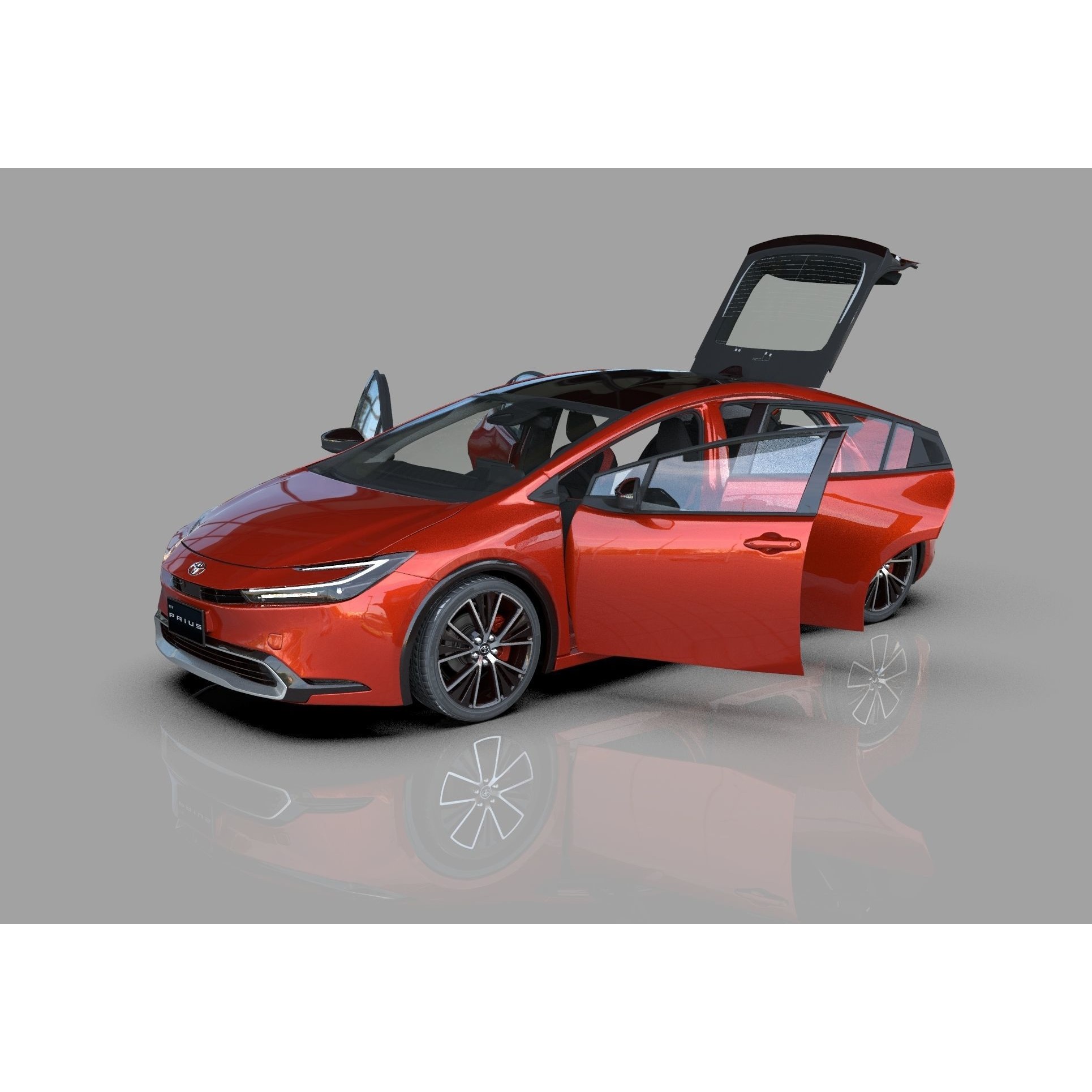 Toyota Prius 2023 - High-Poly Interior 3D Model - View 16