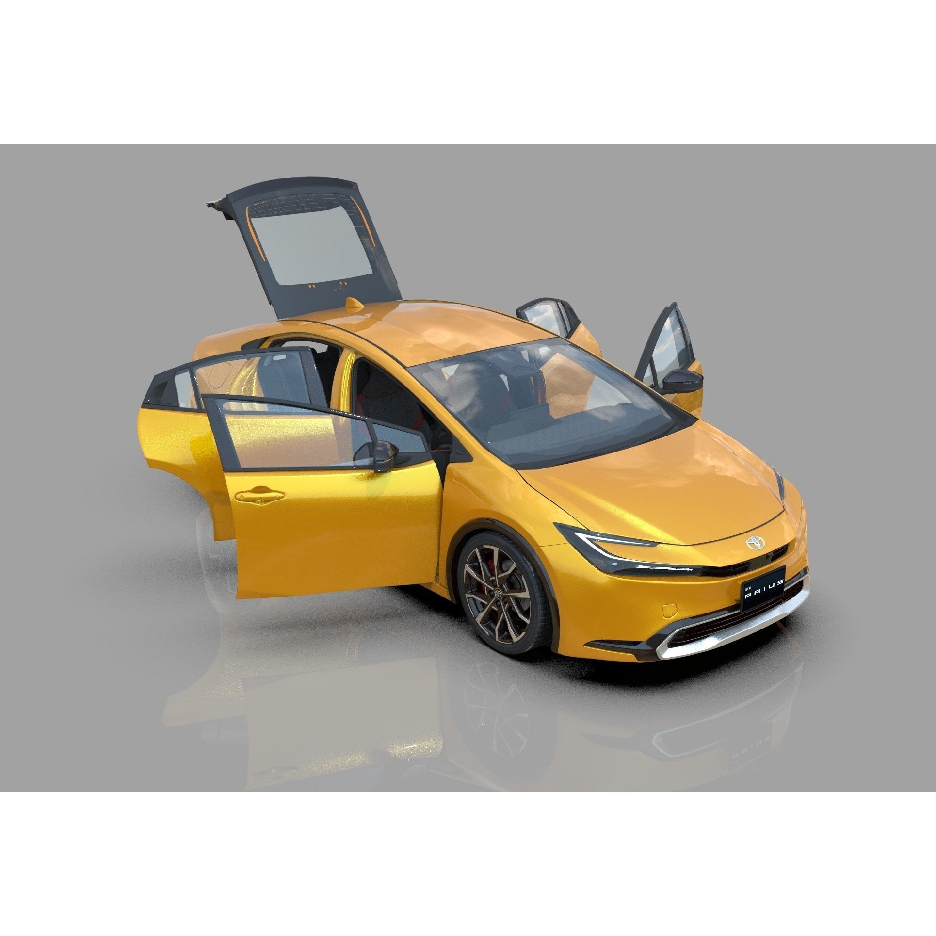 Toyota Prius 2023 - High-Poly Interior 3D Model - View 23