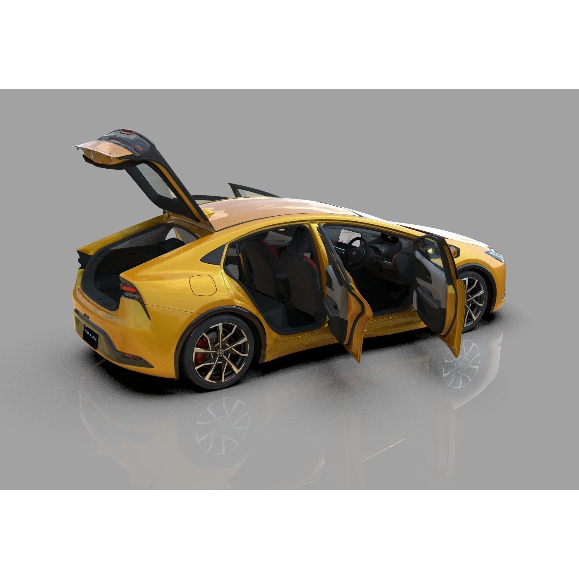 Toyota Prius 2023 - High-Poly Interior 3D Model - View 24