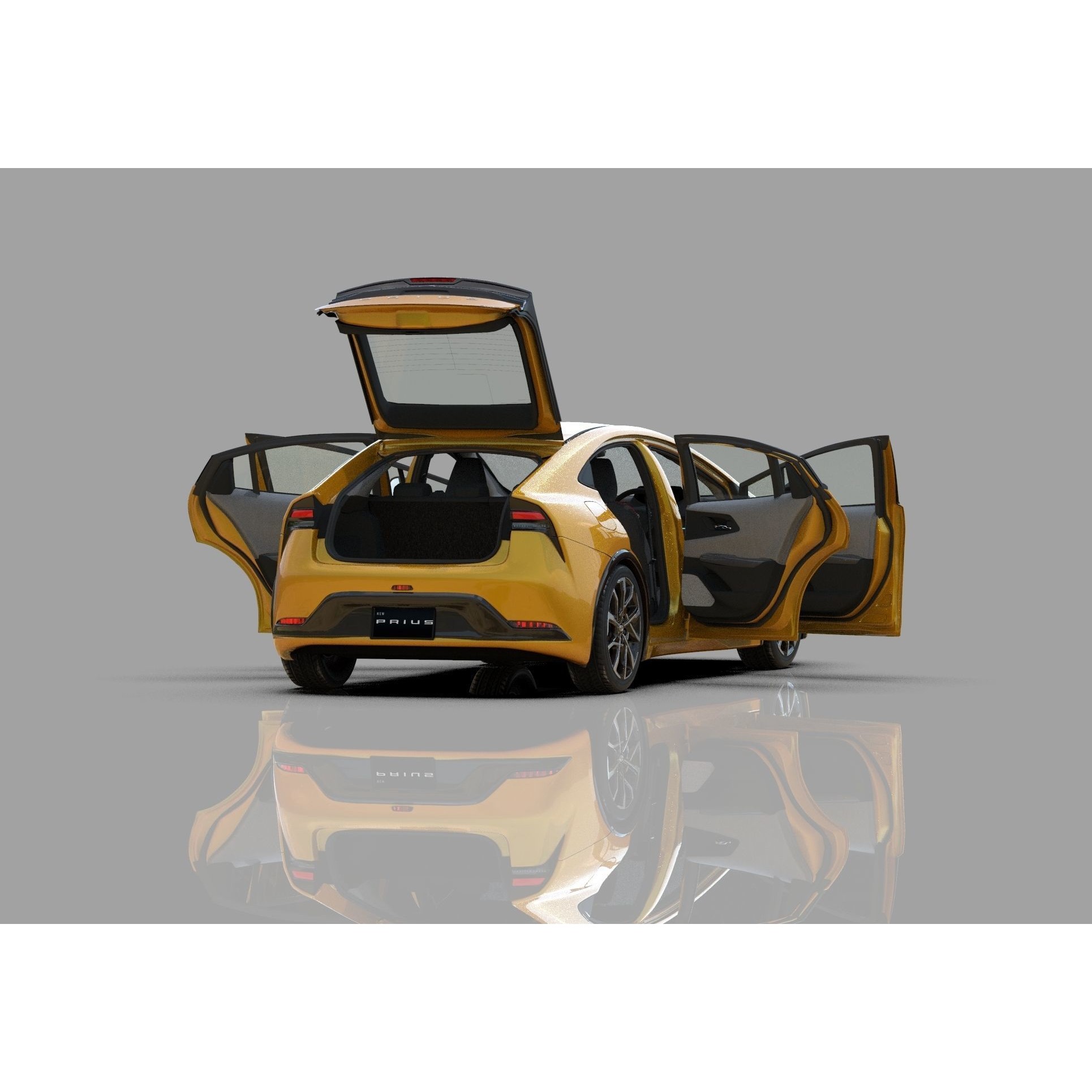 Toyota Prius 2023 - High-Poly Interior 3D Model - View 25