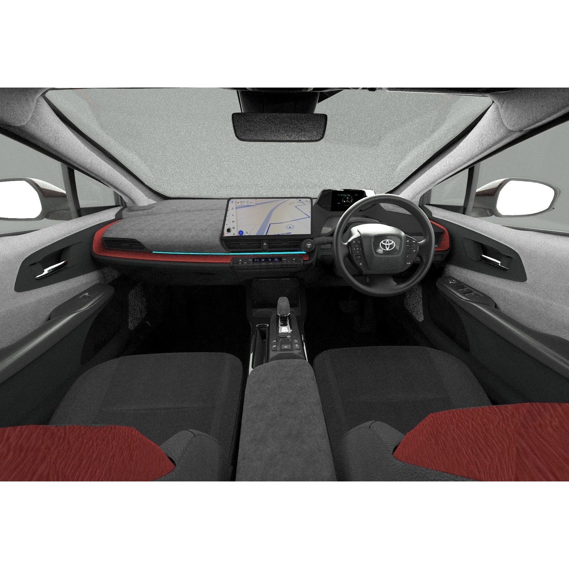 Toyota Prius 2023 - High-Poly Interior 3D Model - View 33