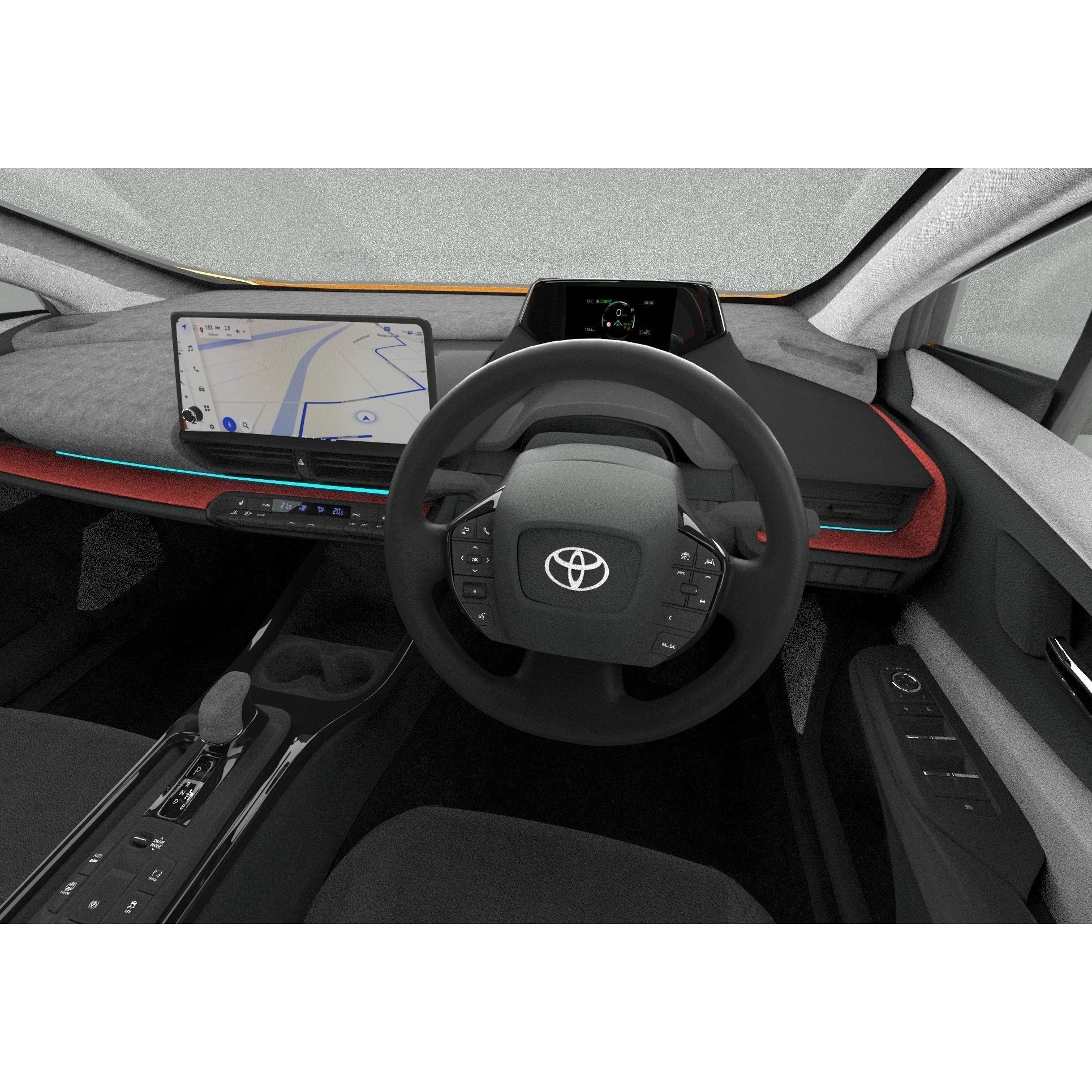 Toyota Prius 2023 - High-Poly Interior 3D Model - View 34