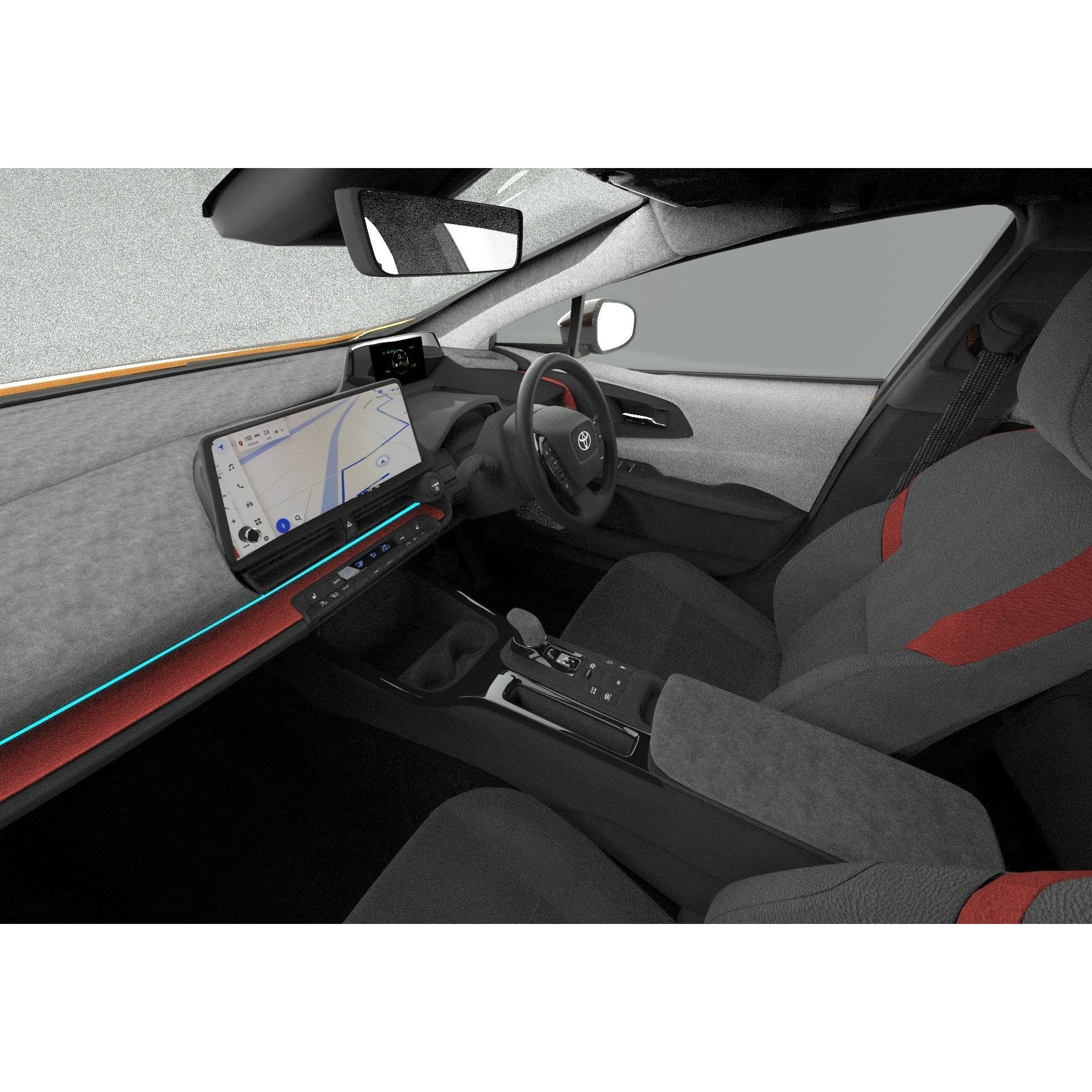 Toyota Prius 2023 - High-Poly Interior 3D Model - View 35
