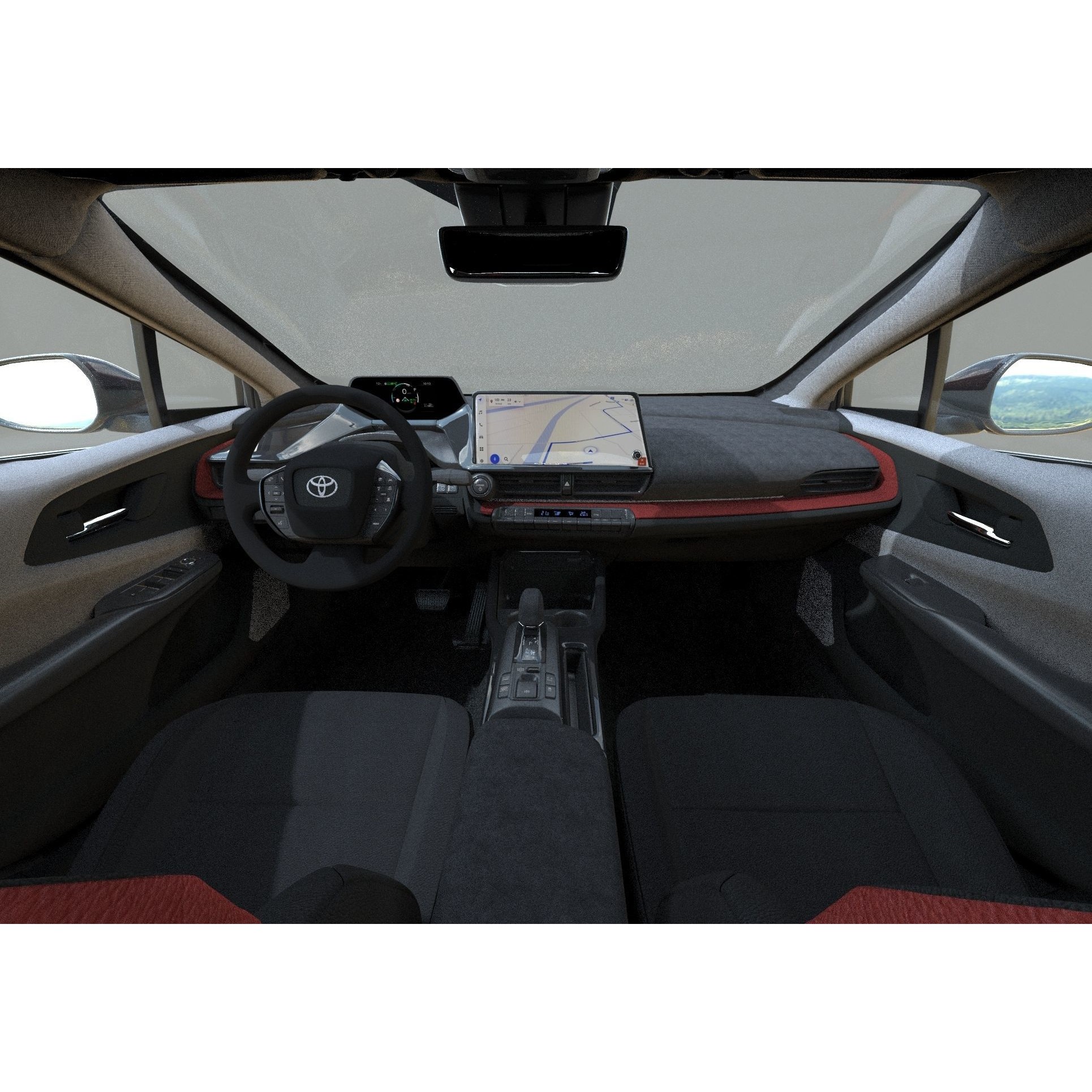 Toyota Prius 2023 - High-Poly Interior 3D Model - View 37