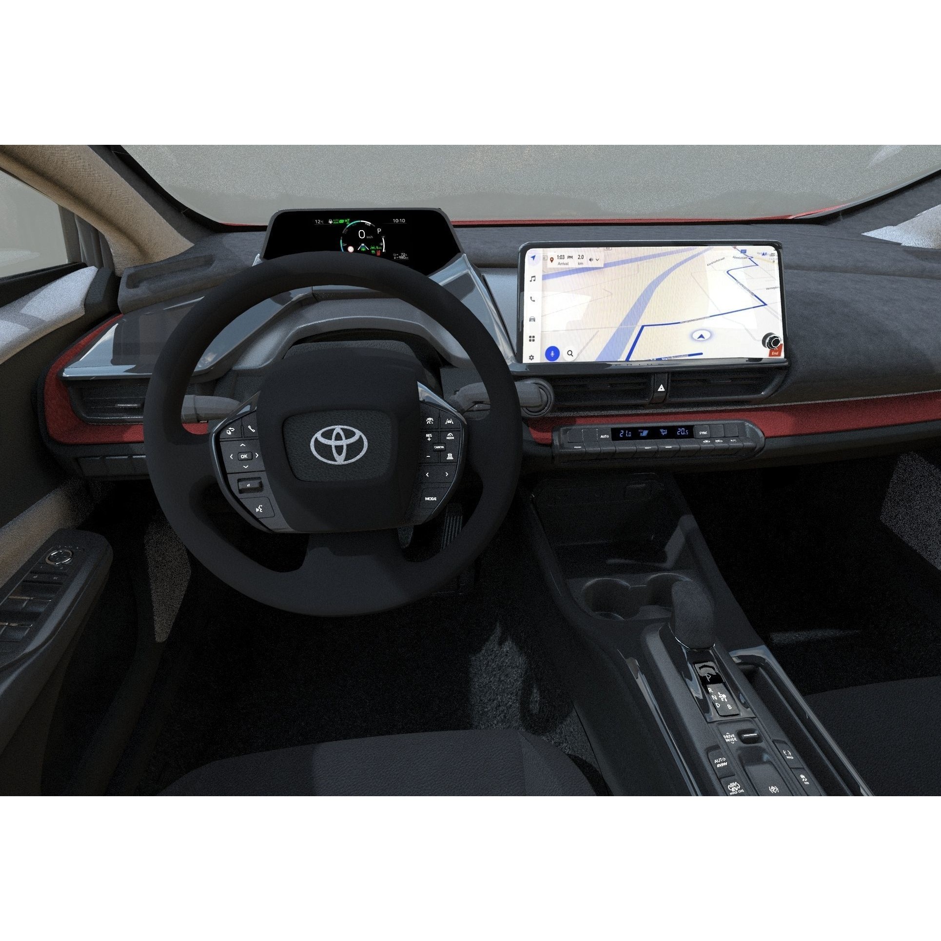 Toyota Prius 2023 - High-Poly Interior 3D Model - View 38