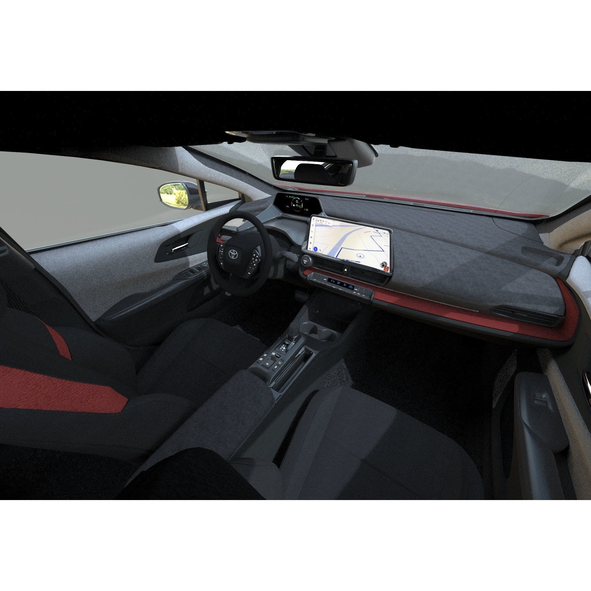 Toyota Prius 2023 - High-Poly Interior 3D Model - View 41