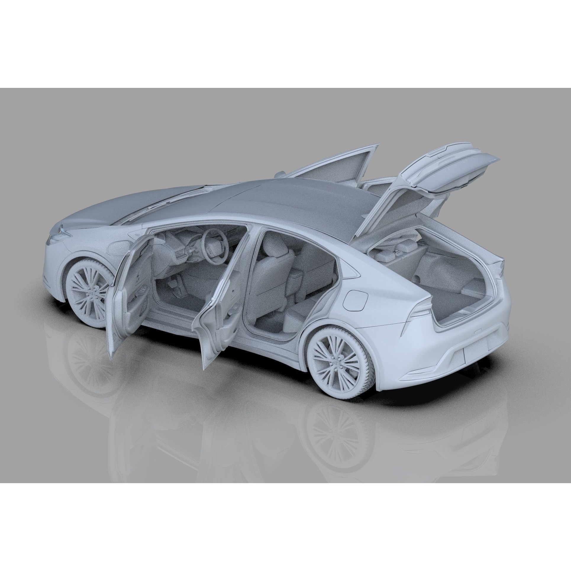 Toyota Prius 2023 - High-Poly Interior 3D Model - View 49