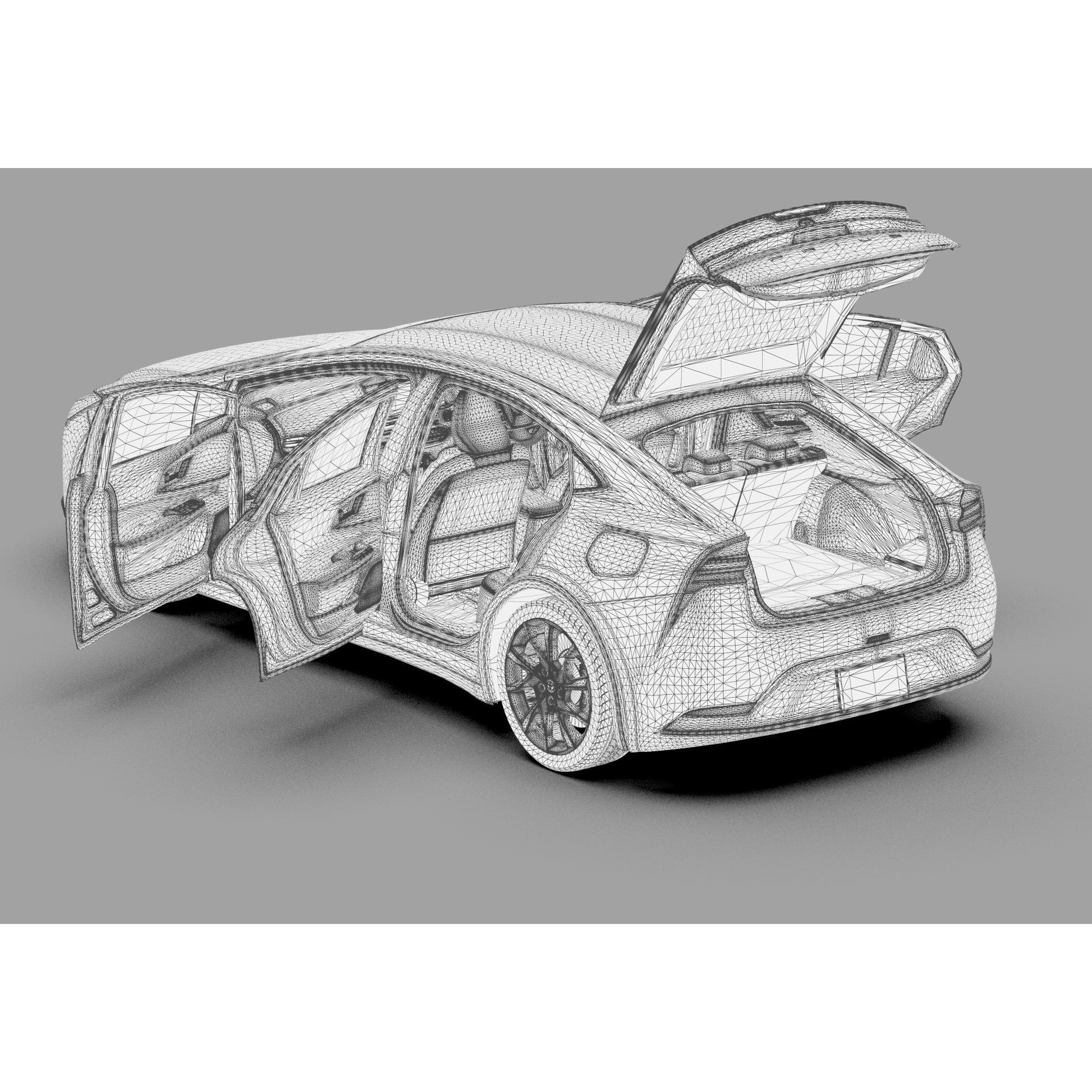 Toyota Prius 2023 - High-Poly Interior 3D Model - View 63