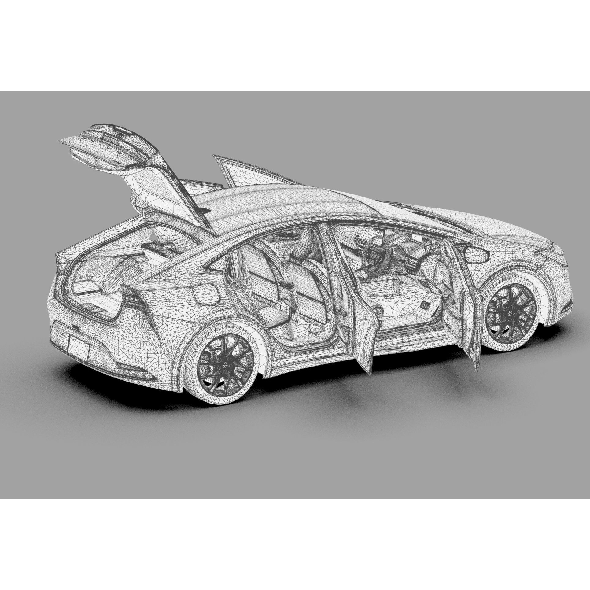 Toyota Prius 2023 - High-Poly Interior 3D Model - View 64